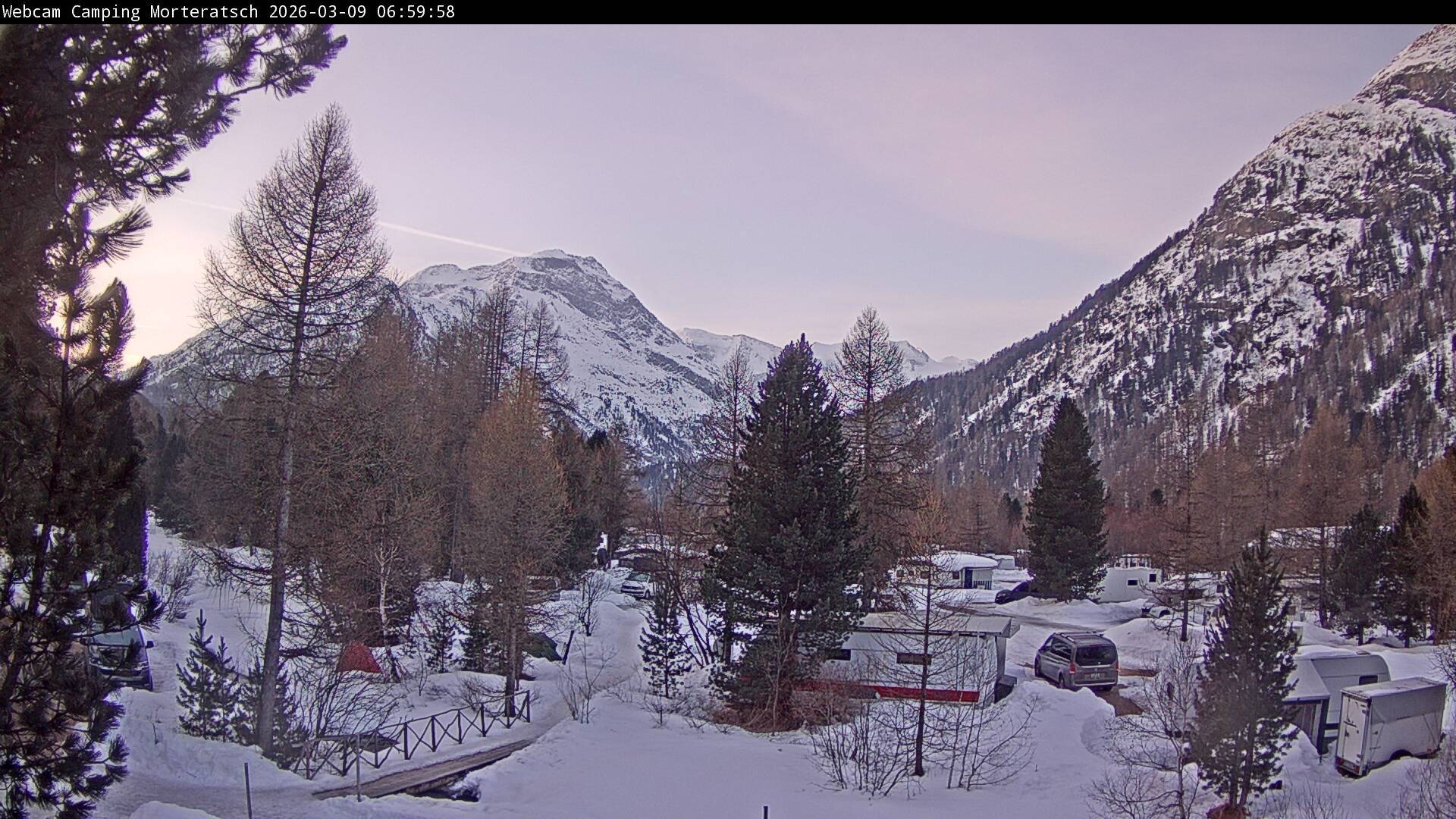 Archiv Foto Webcam Blick Campingplatz Morteratsch