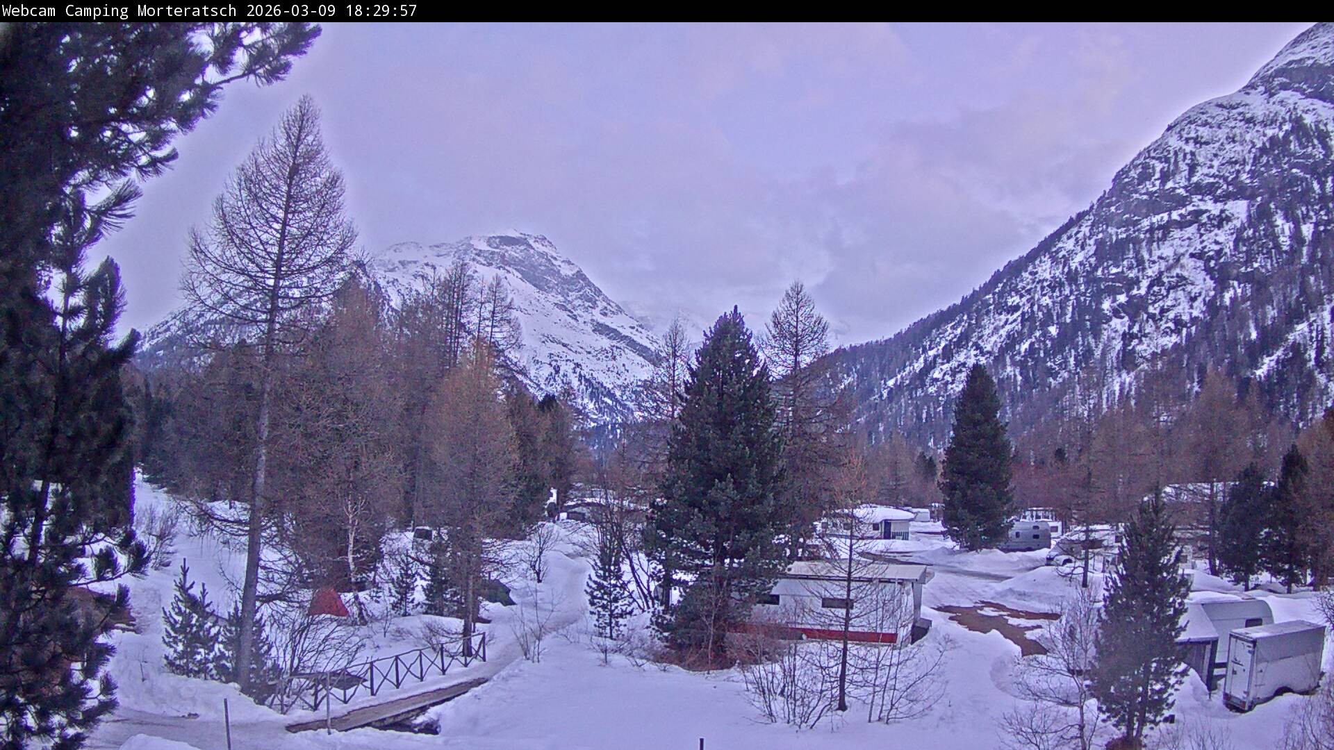 Archiv Foto Webcam Blick Campingplatz Morteratsch