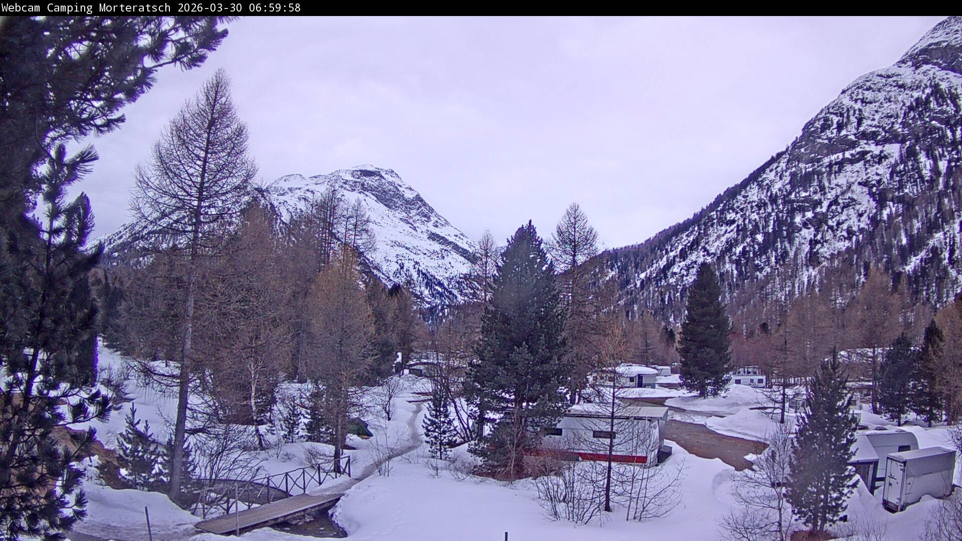 Archiv Foto Webcam Blick Campingplatz Morteratsch