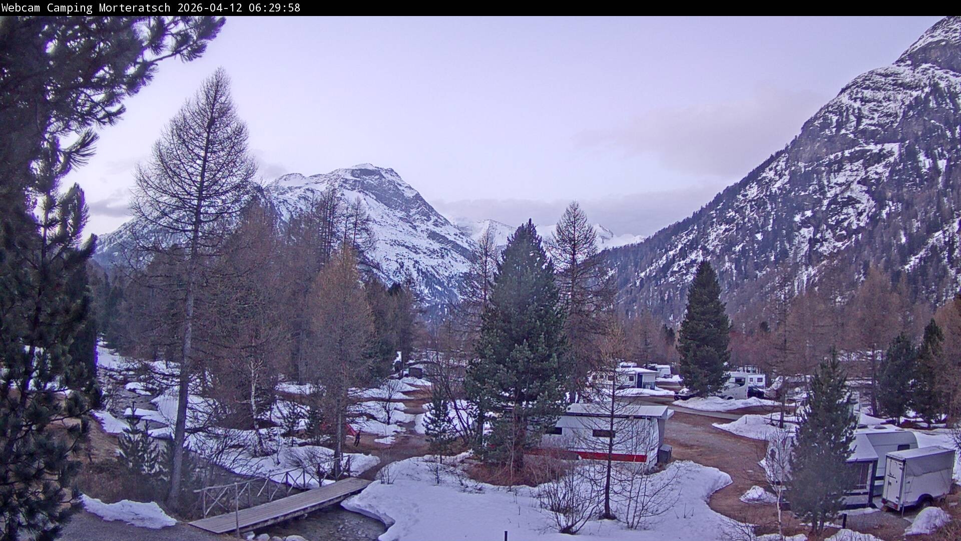 Archiv Foto Webcam Blick Campingplatz Morteratsch