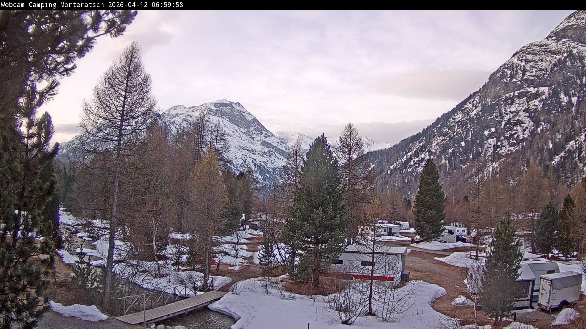 Archiv Foto Webcam Blick Campingplatz Morteratsch