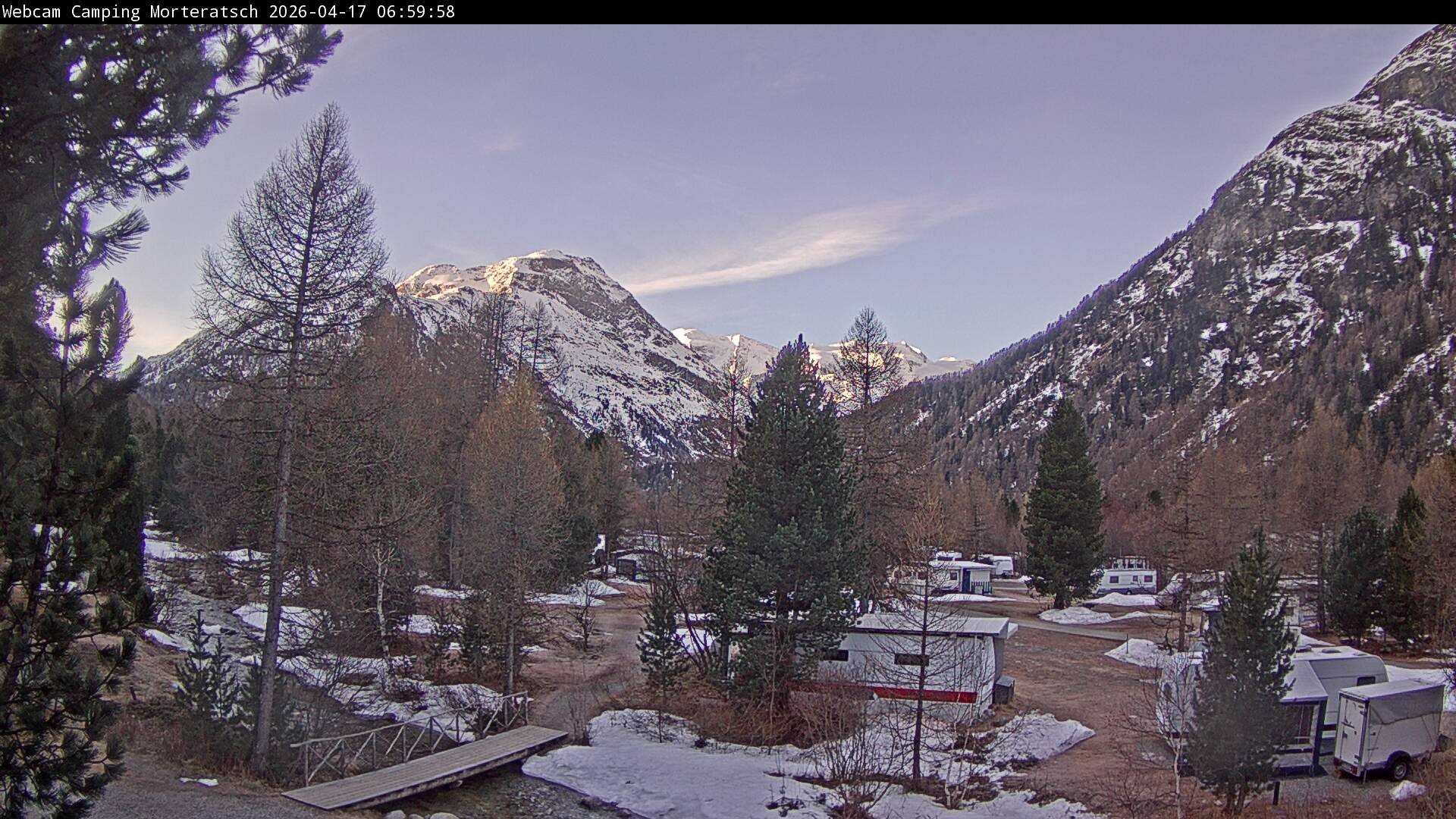 Archived image Webcam Morteratsch camping area, Engadin