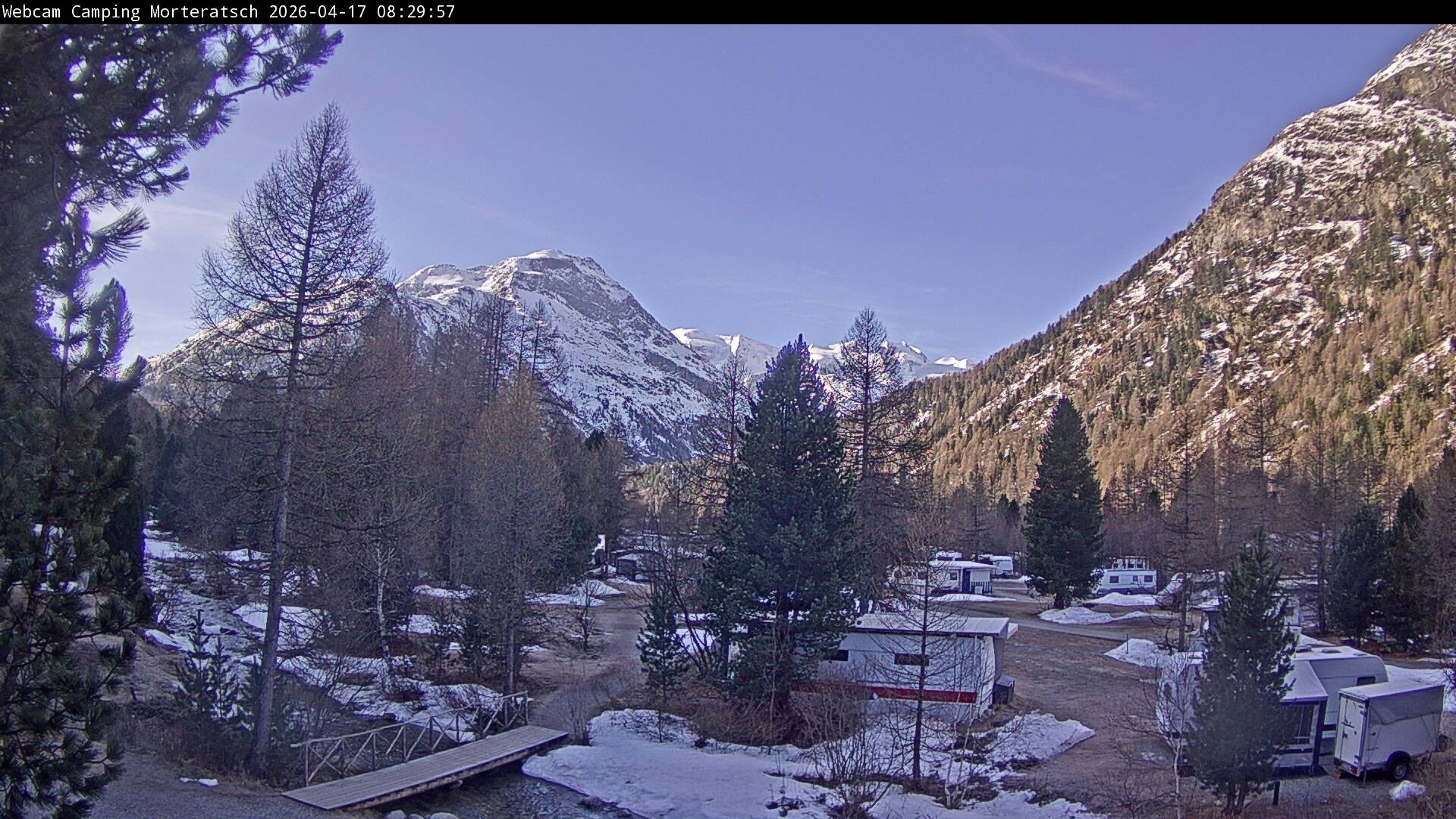 Archived image Webcam Morteratsch camping area, Engadin