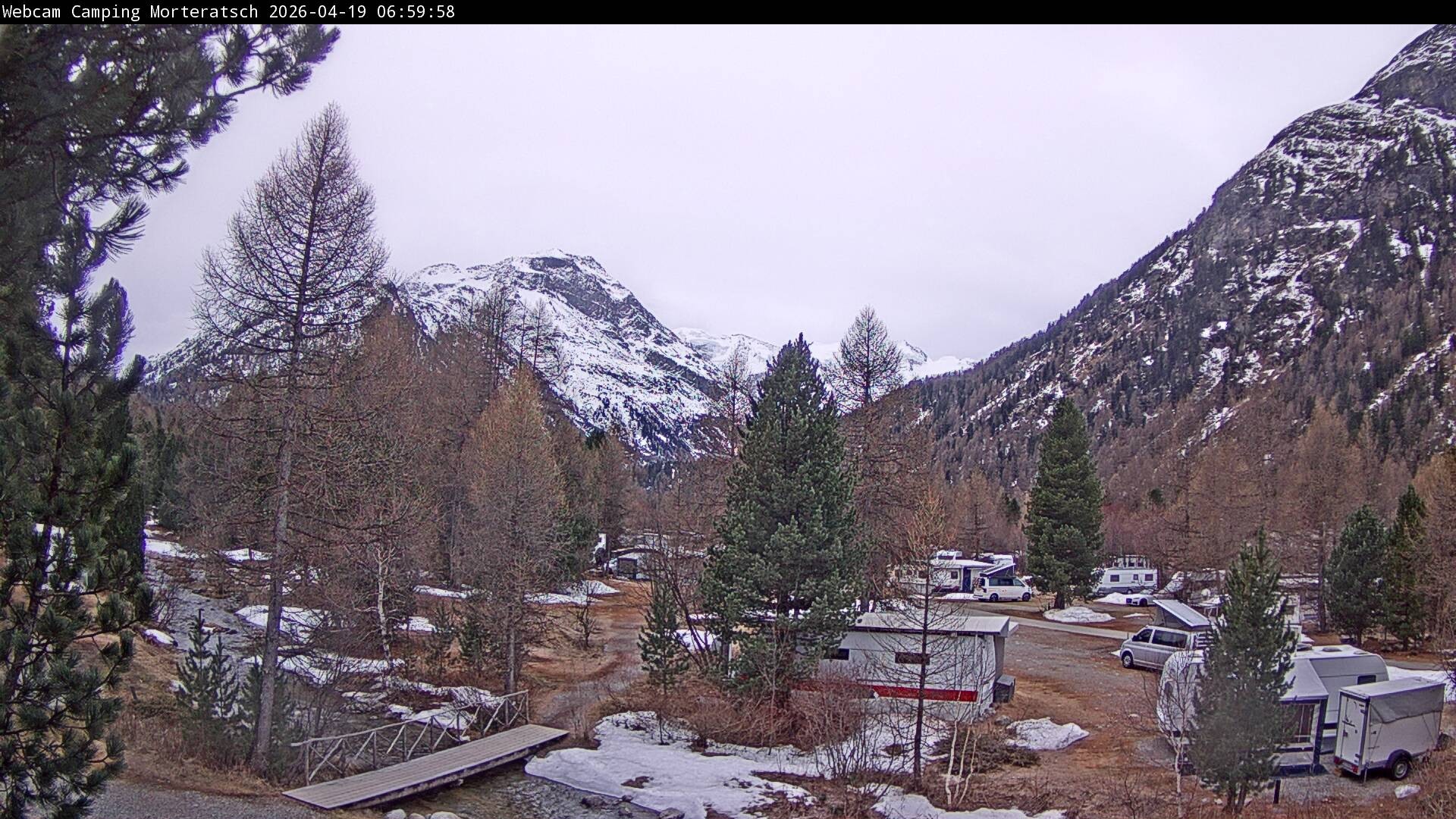 Archiv Foto Webcam Blick Campingplatz Morteratsch