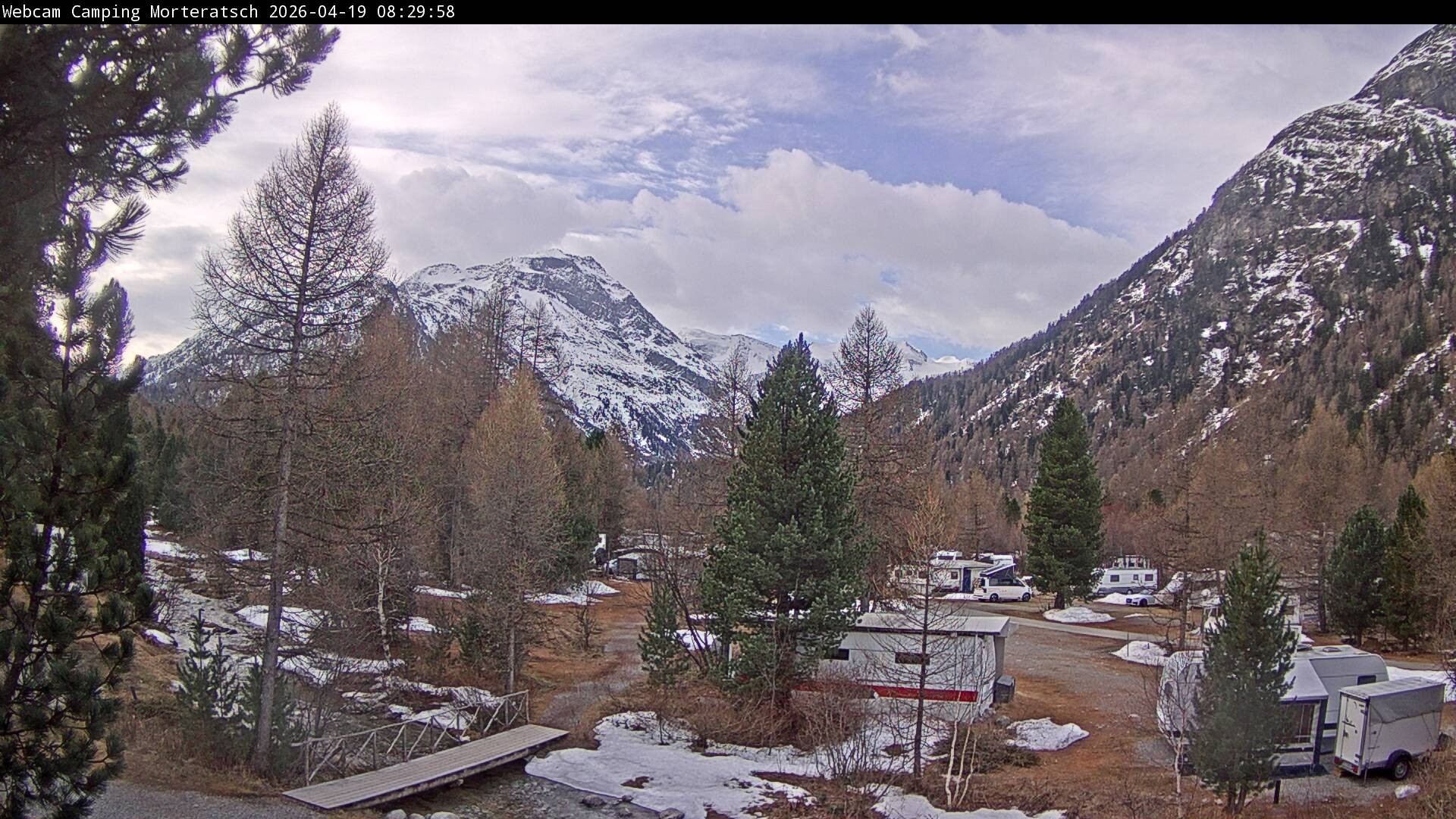 Archiv Foto Webcam Blick Campingplatz Morteratsch