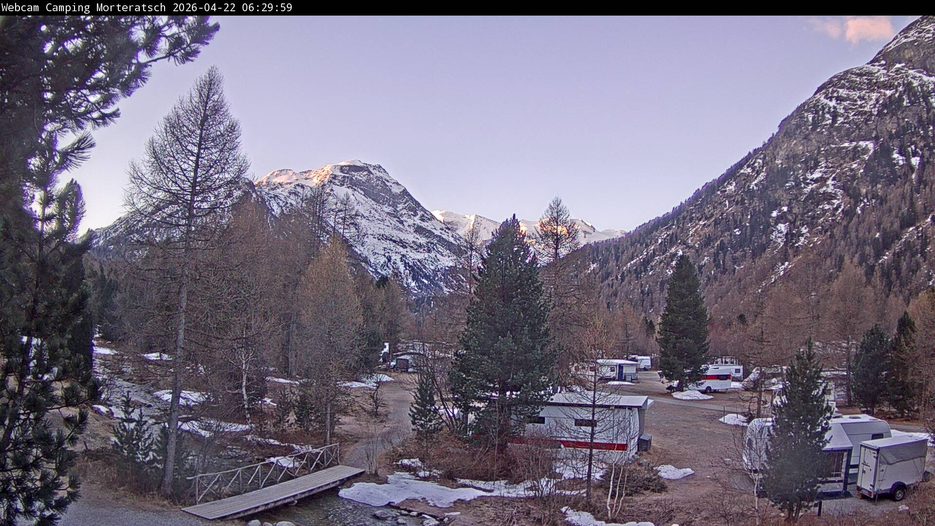 Archiv Foto Webcam Blick Campingplatz Morteratsch
