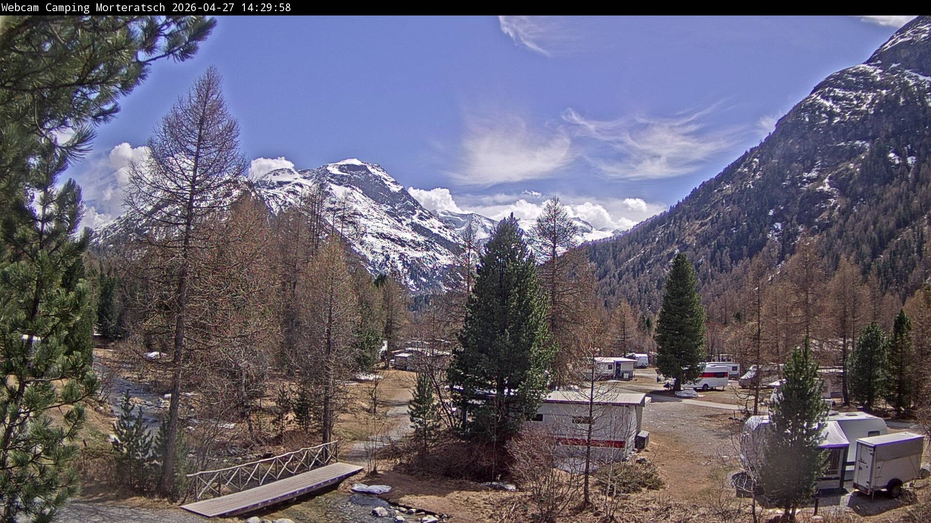 Archiv Foto Webcam Blick Campingplatz Morteratsch