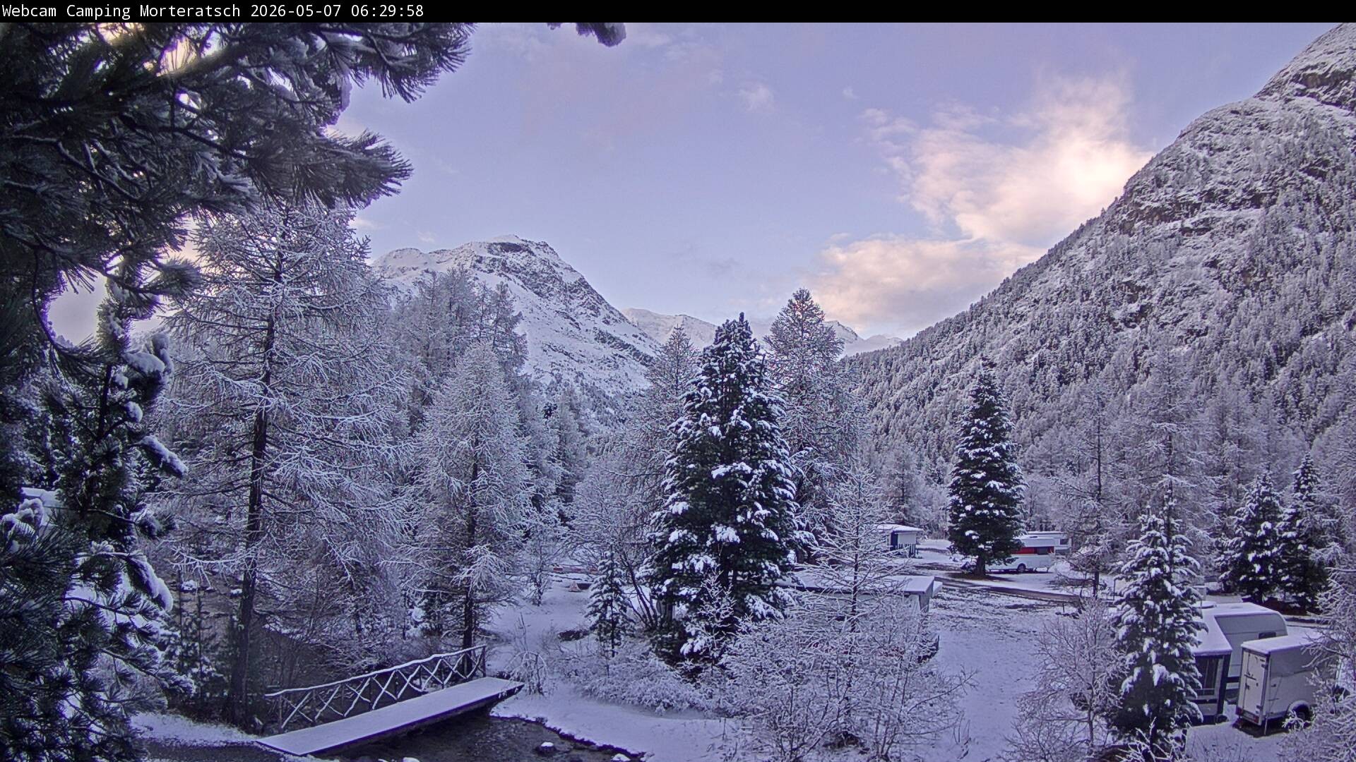 Archiv Foto Webcam Blick Campingplatz Morteratsch