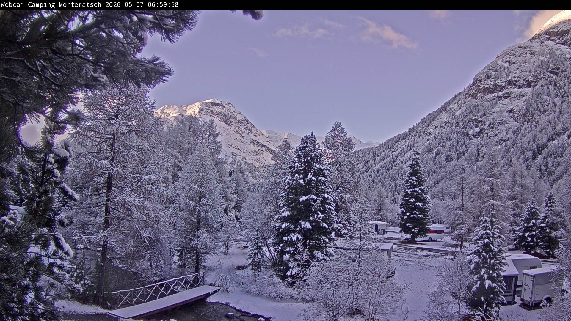 Archiv Foto Webcam Blick Campingplatz Morteratsch