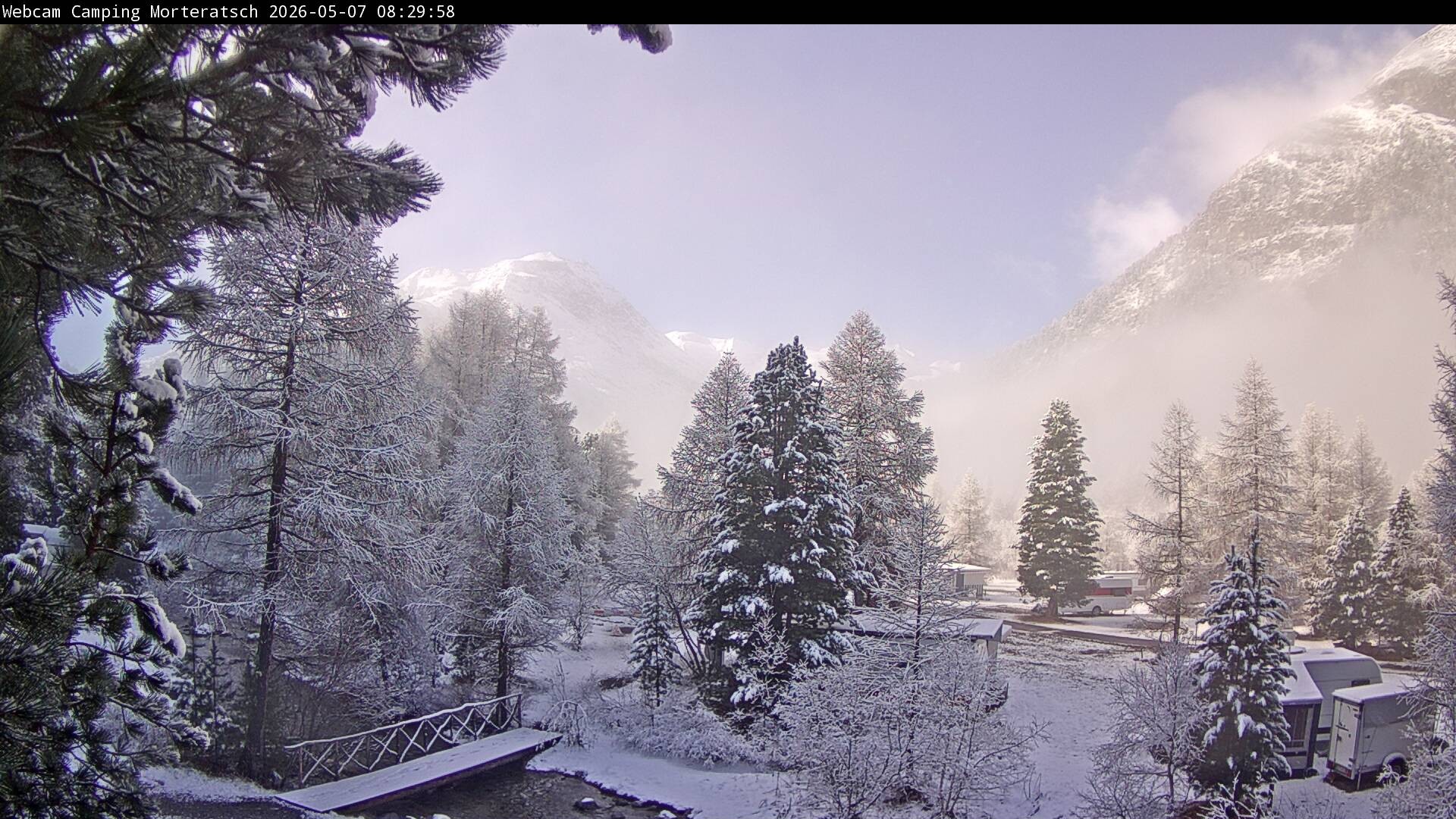 Archiv Foto Webcam Blick Campingplatz Morteratsch