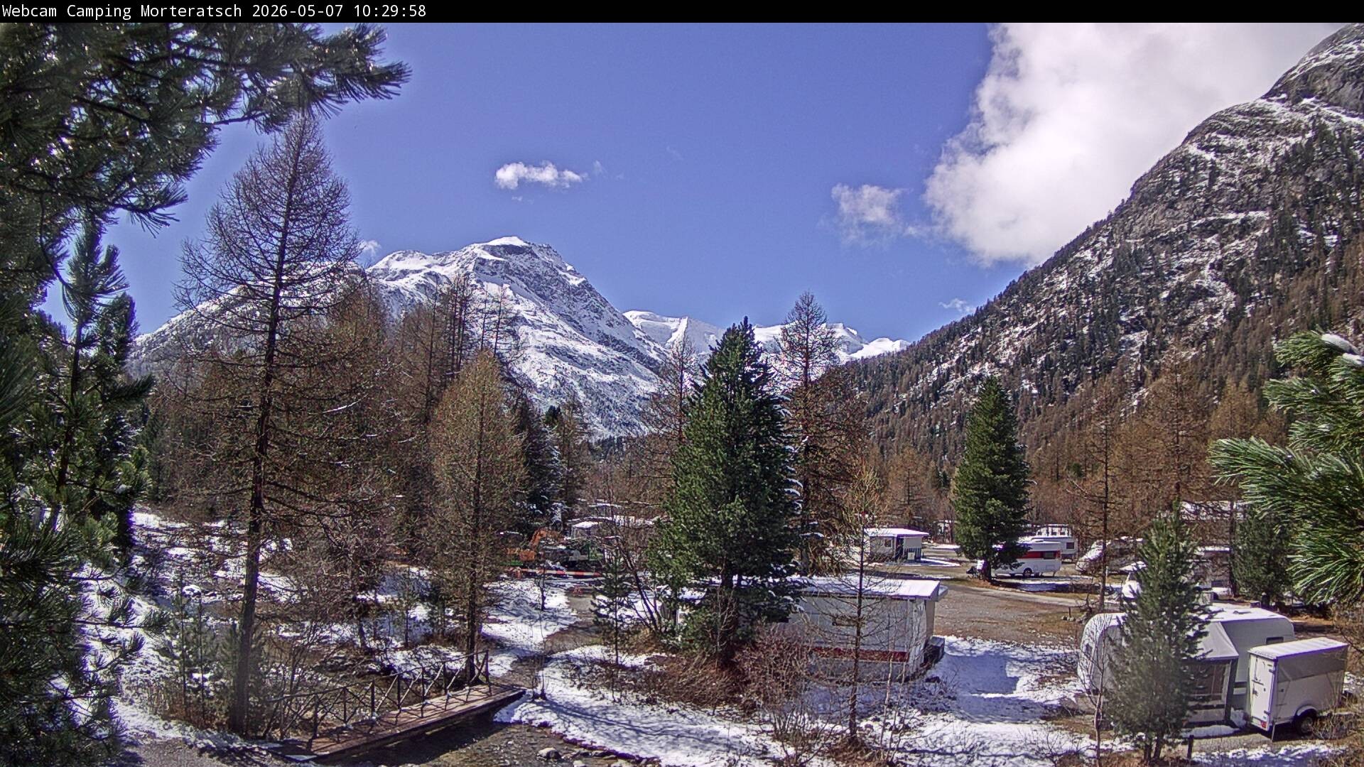 Archiv Foto Webcam Blick Campingplatz Morteratsch