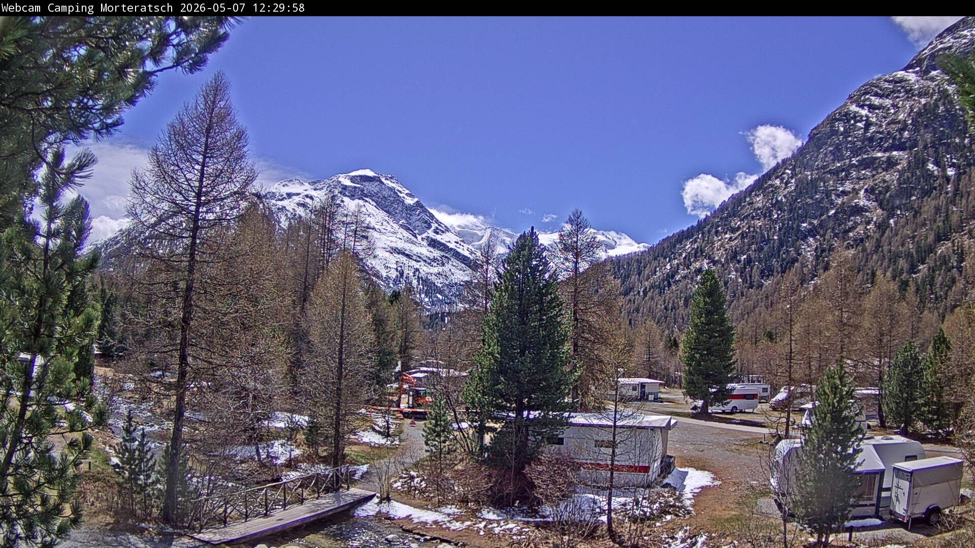 Archiv Foto Webcam Blick Campingplatz Morteratsch