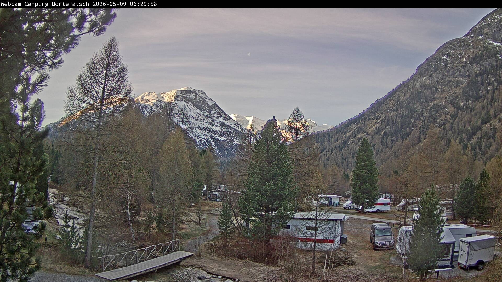 Archiv Foto Webcam Blick Campingplatz Morteratsch