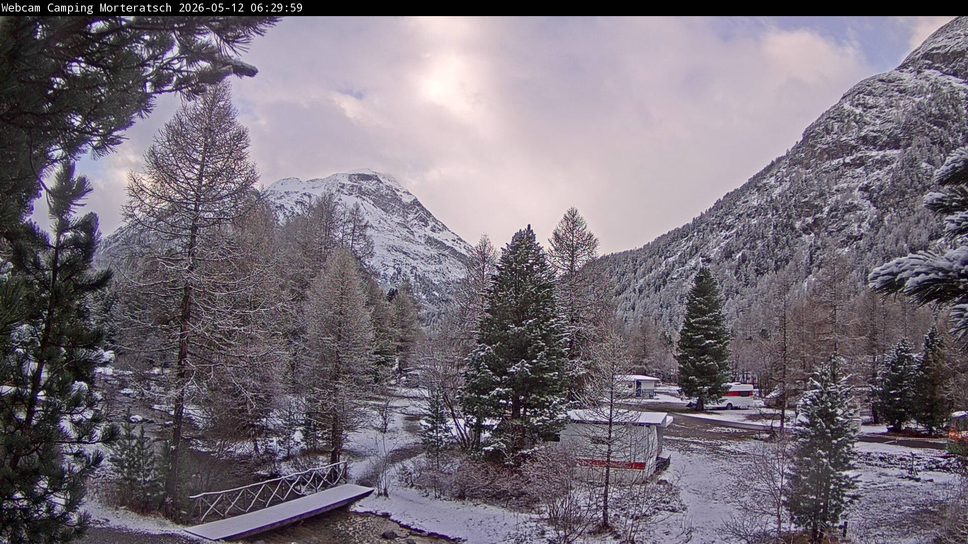 Archiv Foto Webcam Blick Campingplatz Morteratsch