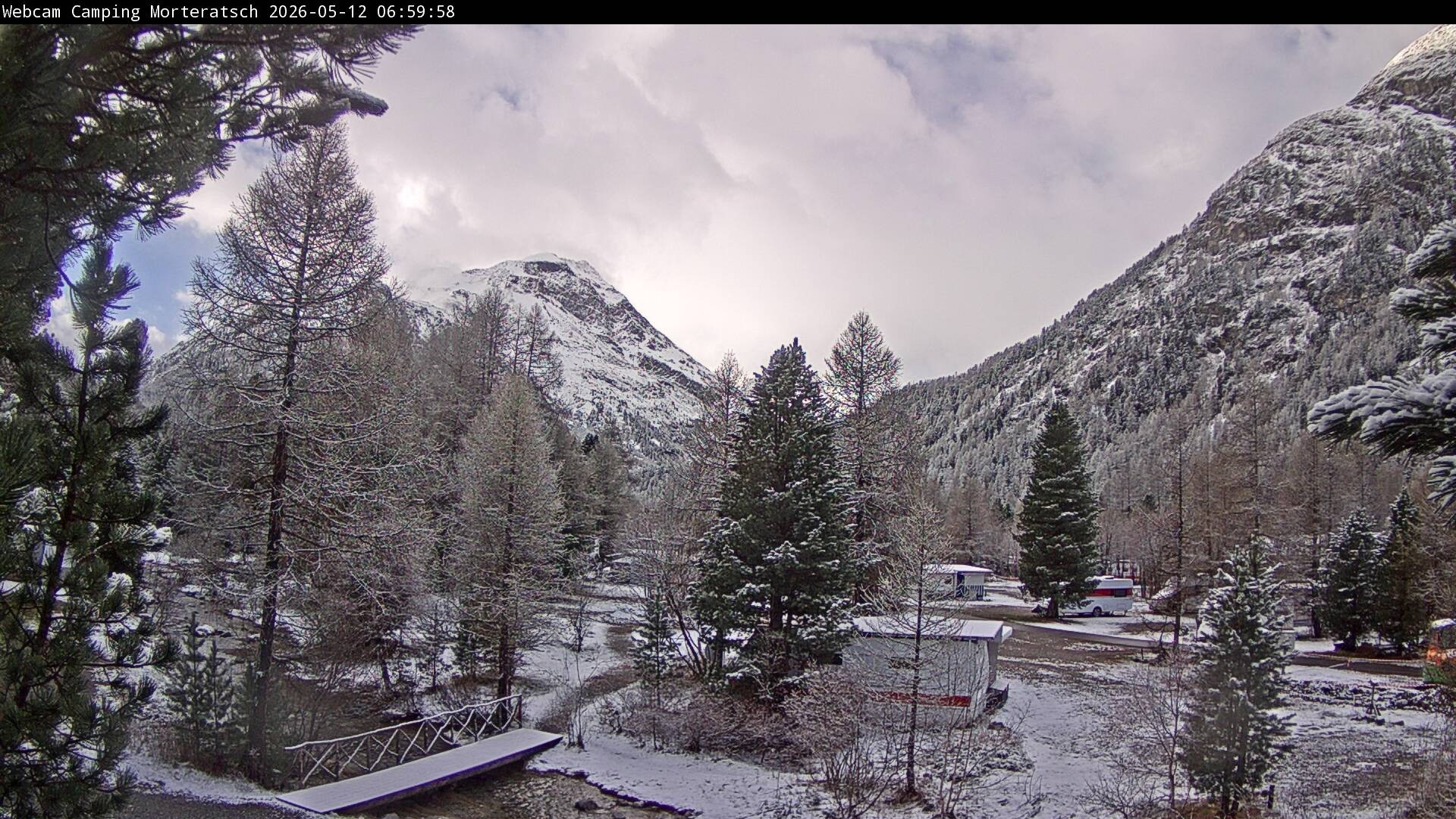 Archiv Foto Webcam Blick Campingplatz Morteratsch
