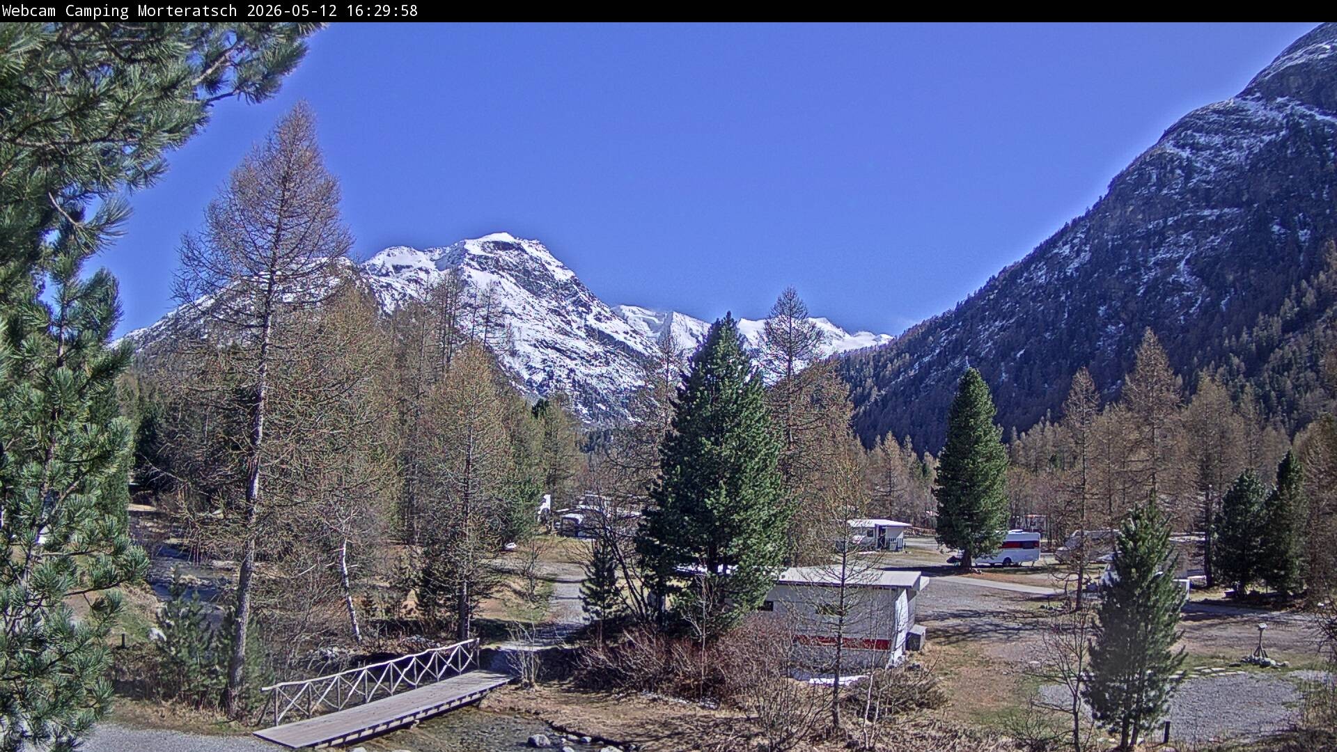 Archiv Foto Webcam Blick Campingplatz Morteratsch