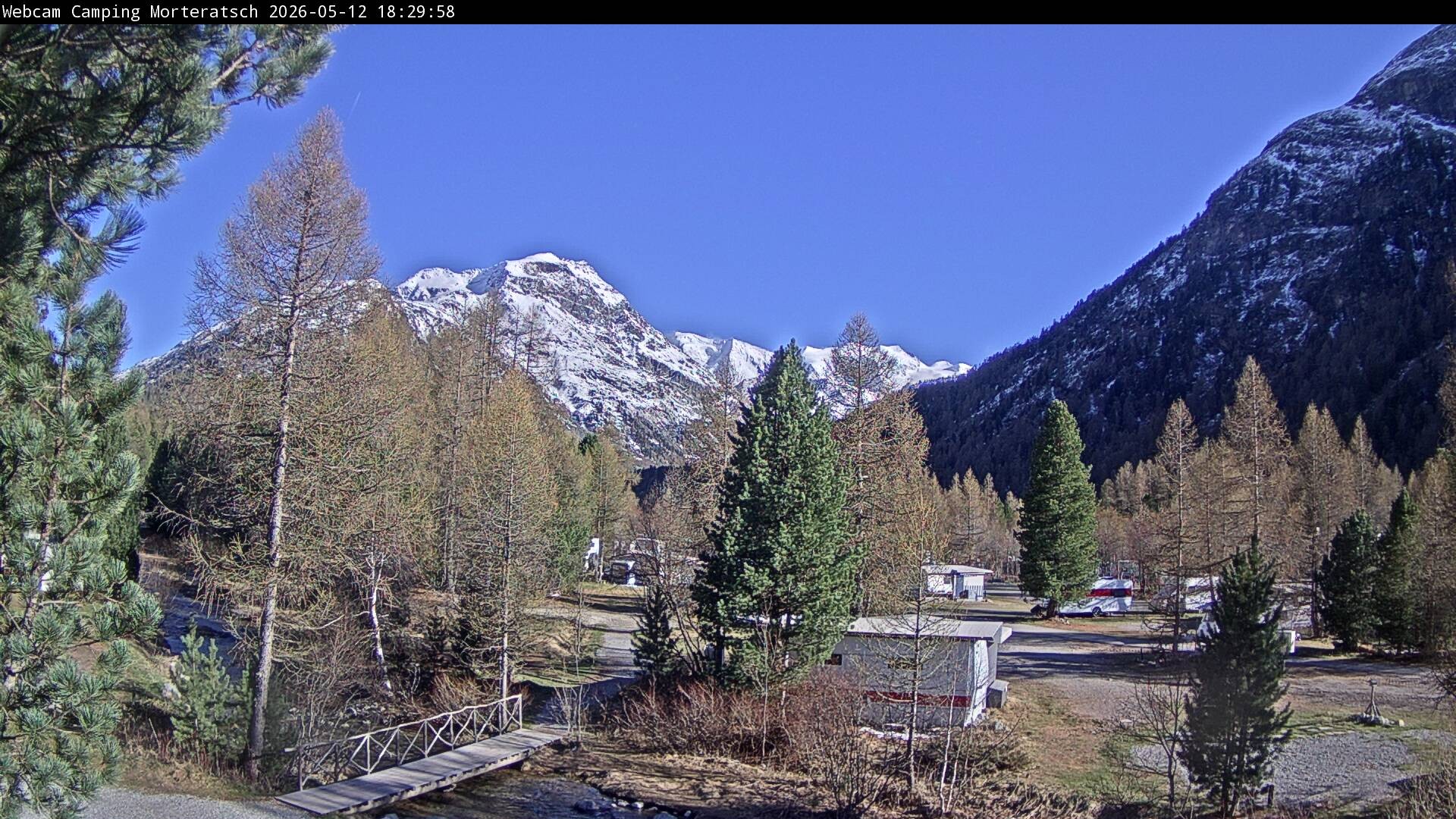 Archiv Foto Webcam Blick Campingplatz Morteratsch