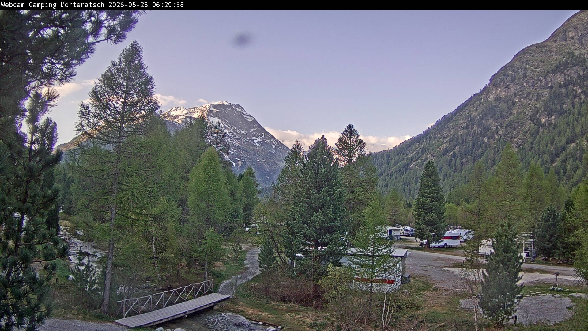 Archiv Foto Webcam Blick Campingplatz Morteratsch