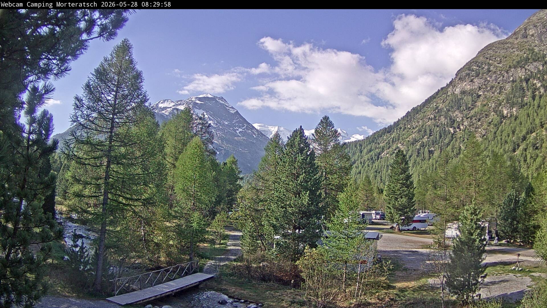 Archiv Foto Webcam Blick Campingplatz Morteratsch