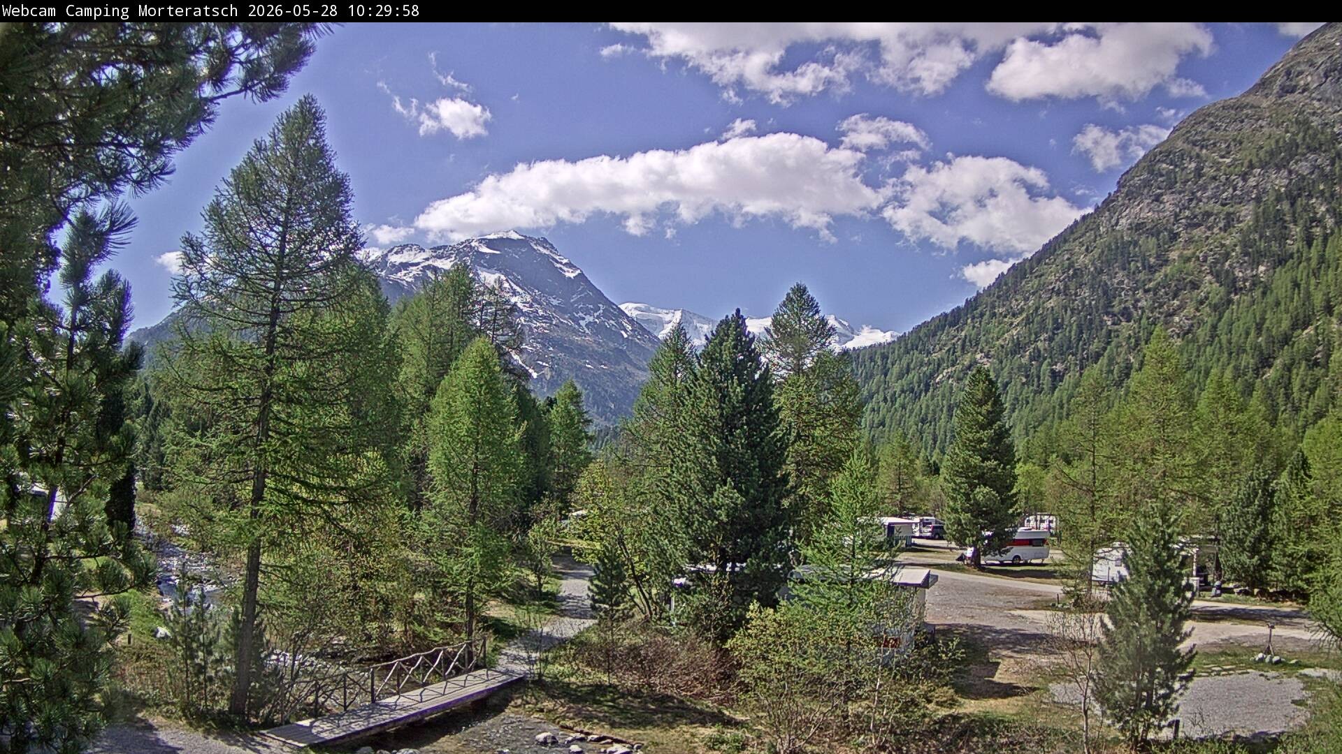 Archiv Foto Webcam Blick Campingplatz Morteratsch