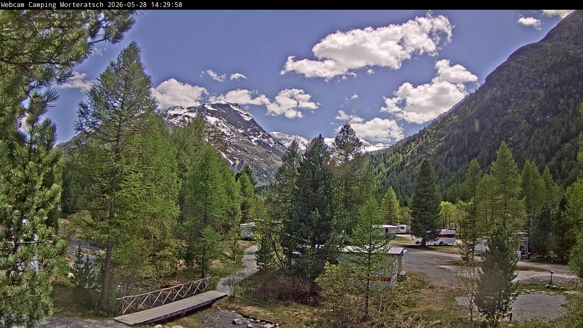 Archiv Foto Webcam Blick Campingplatz Morteratsch