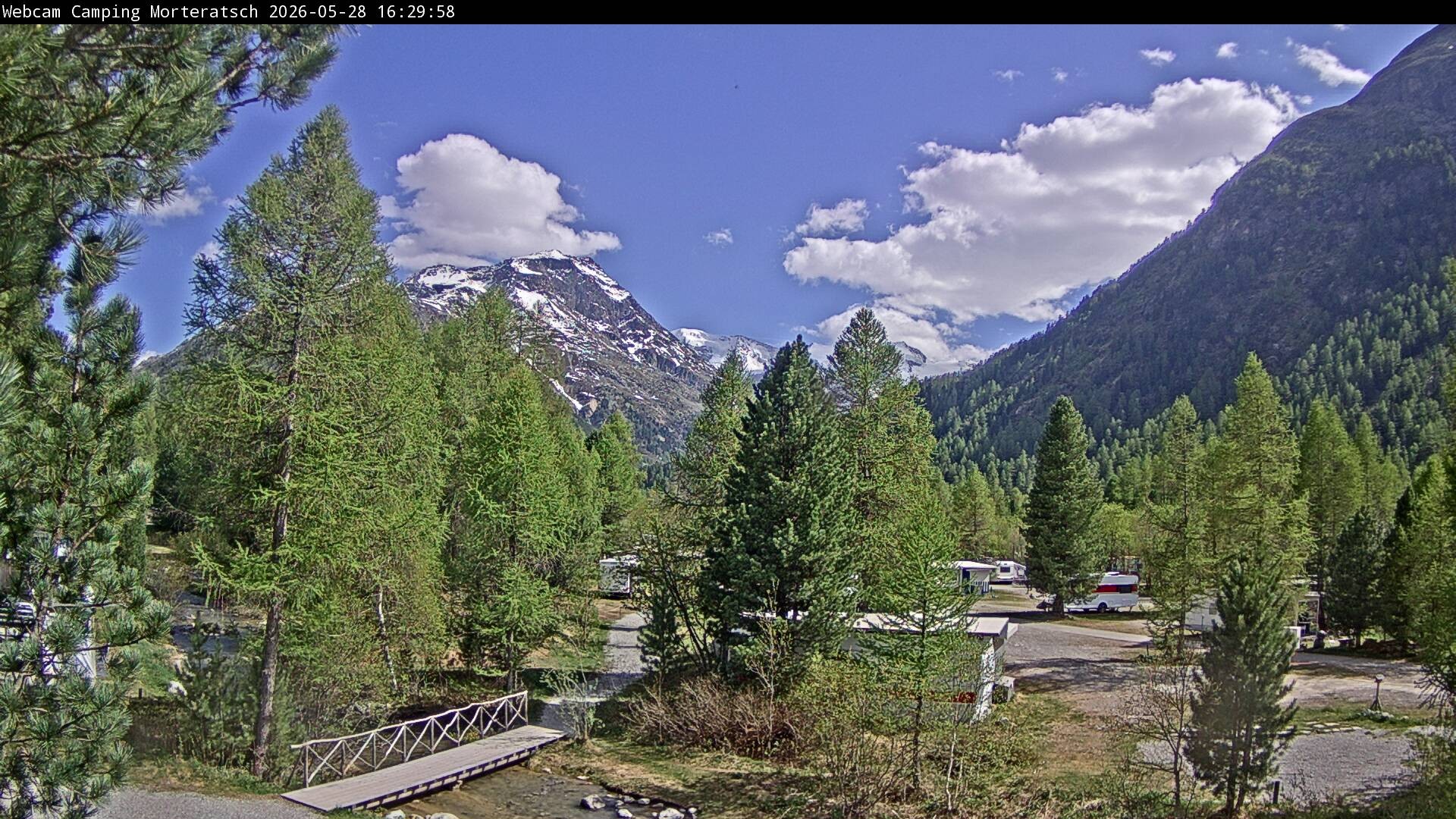 Archiv Foto Webcam Blick Campingplatz Morteratsch