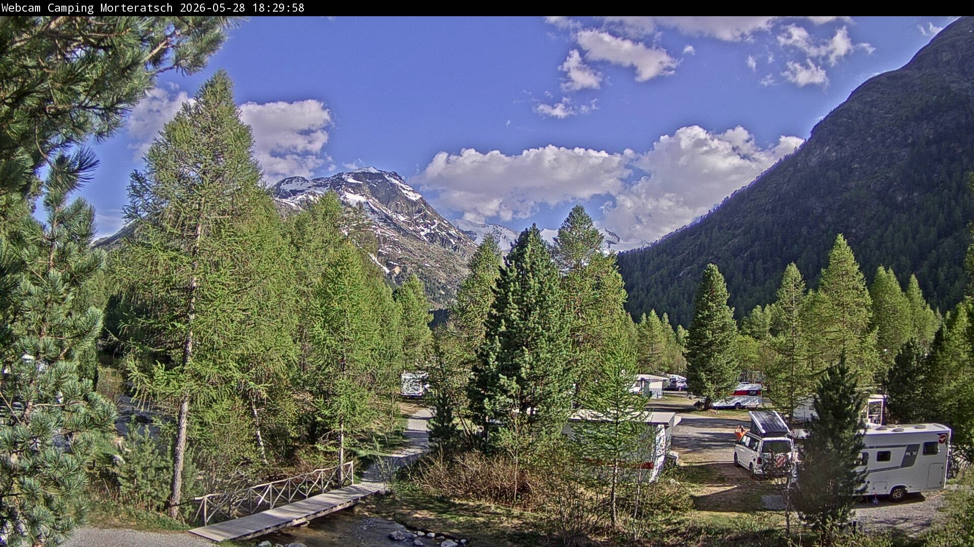 Archiv Foto Webcam Blick Campingplatz Morteratsch