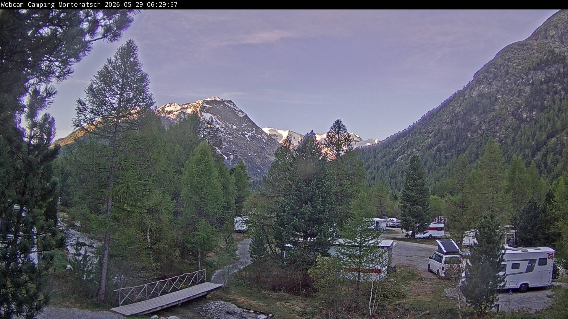 Archiv Foto Webcam Blick Campingplatz Morteratsch