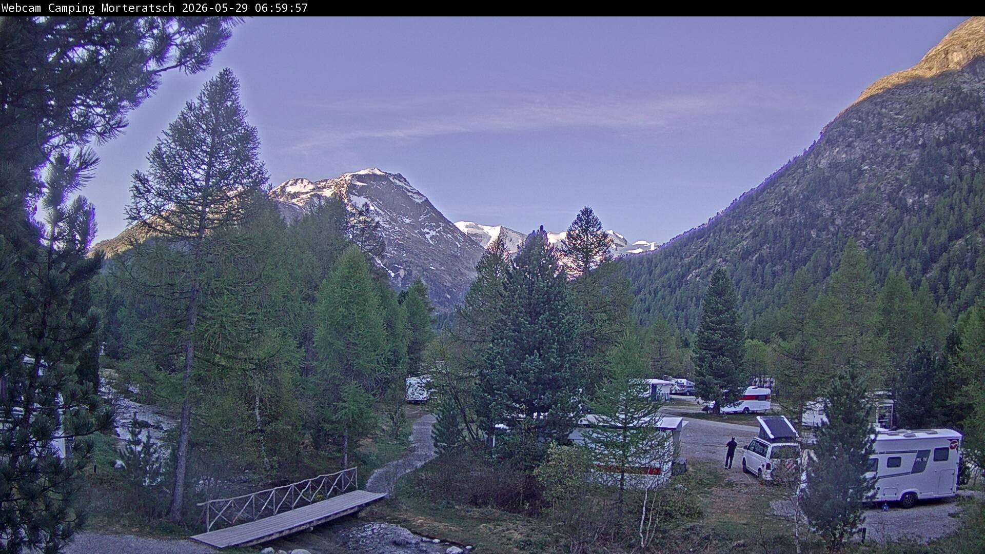 Archiv Foto Webcam Blick Campingplatz Morteratsch