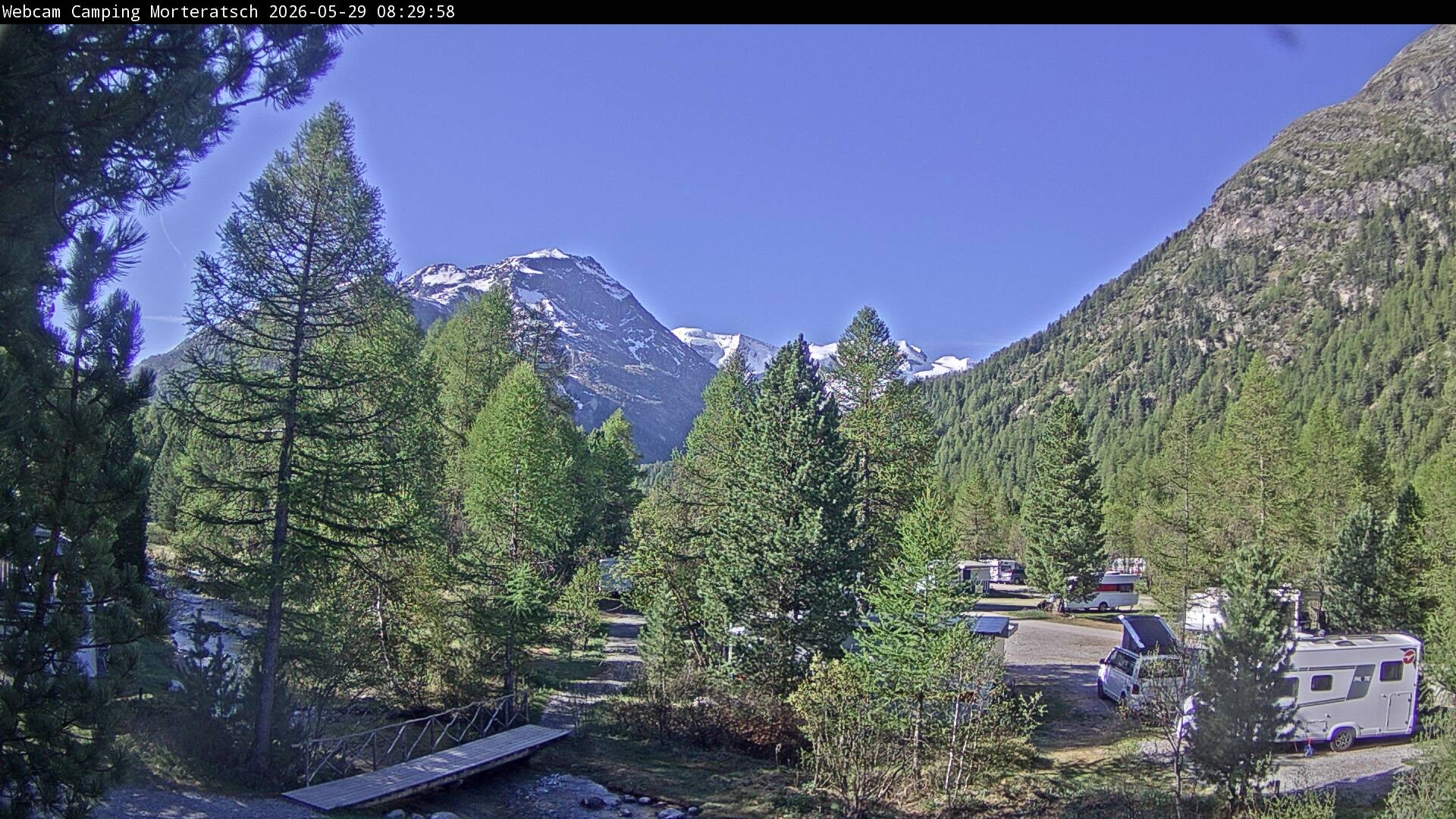 Archiv Foto Webcam Blick Campingplatz Morteratsch