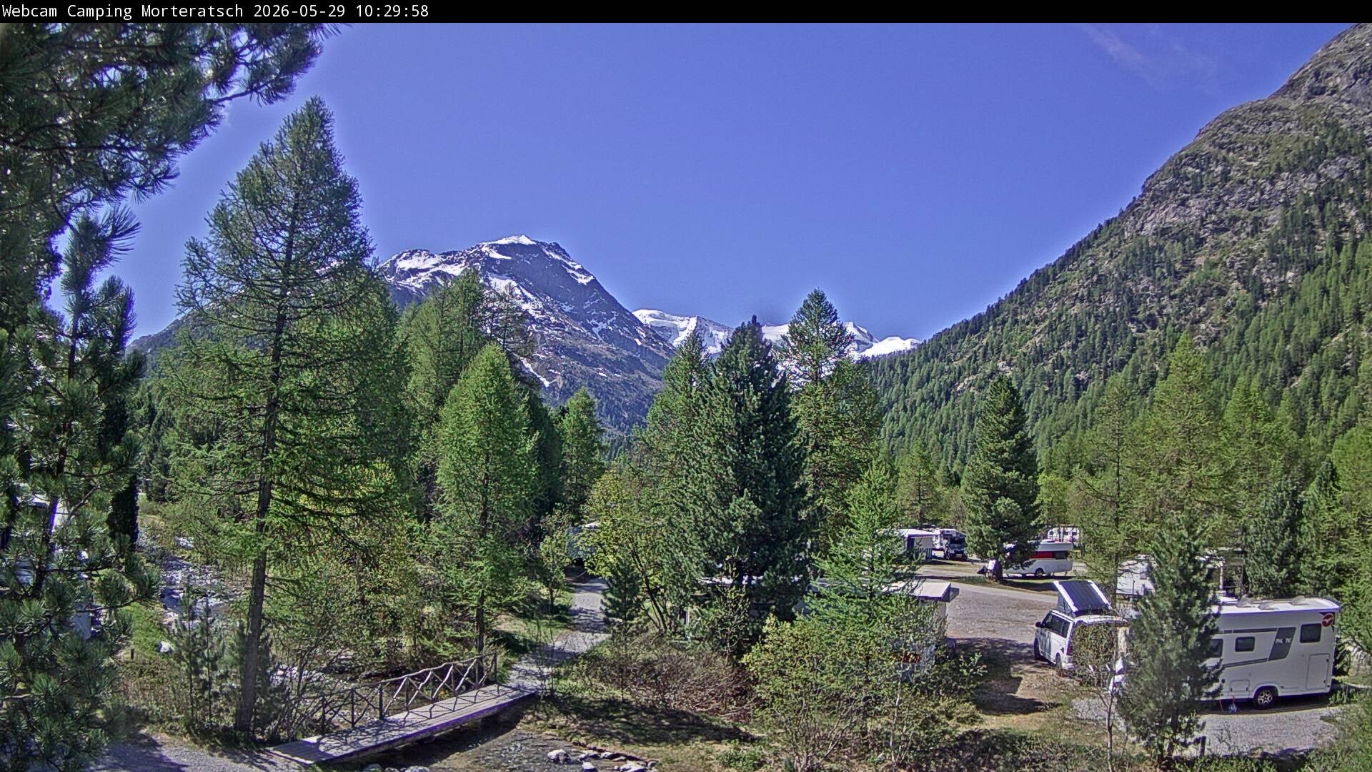 Archiv Foto Webcam Blick Campingplatz Morteratsch