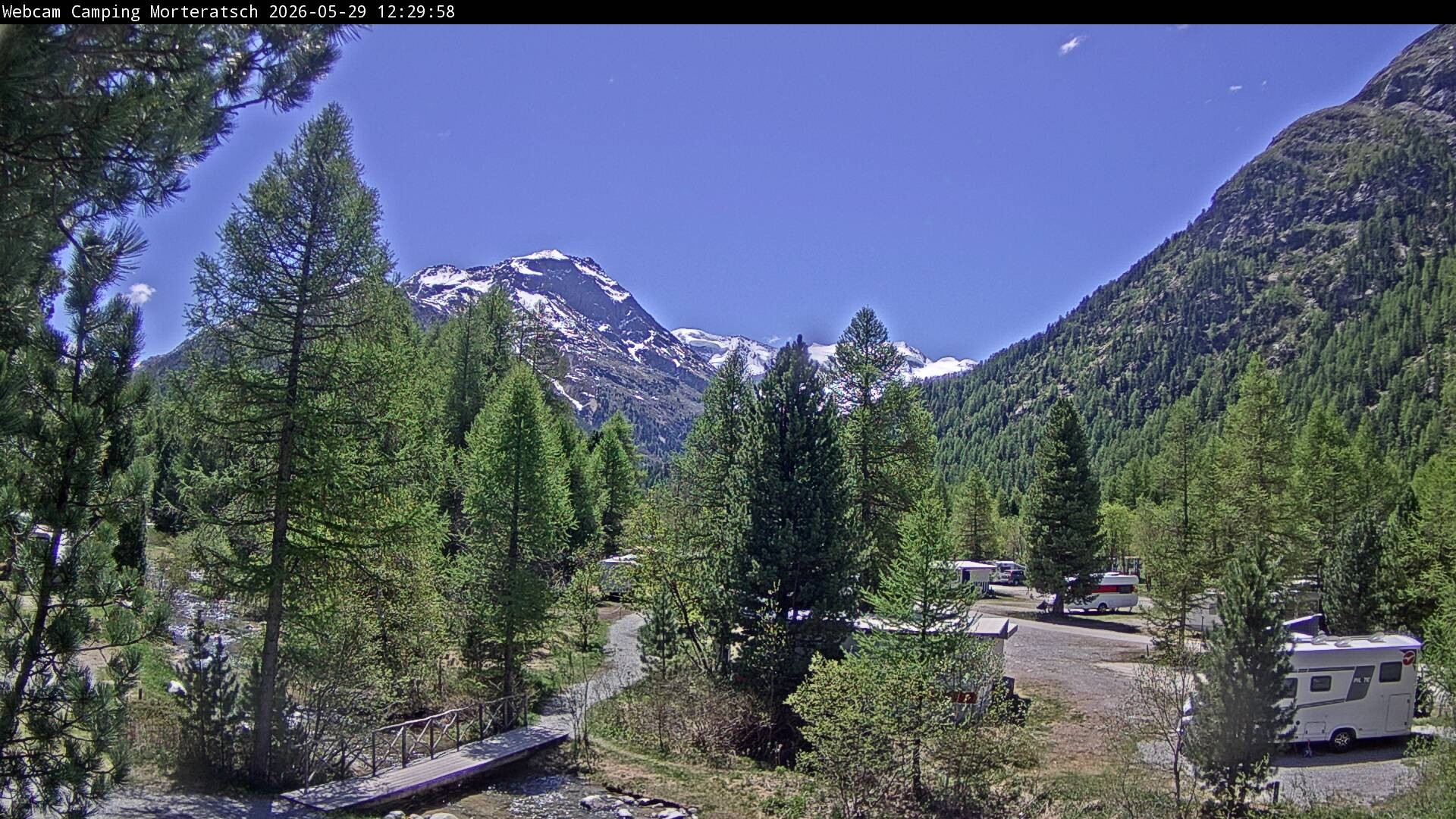 Archiv Foto Webcam Blick Campingplatz Morteratsch