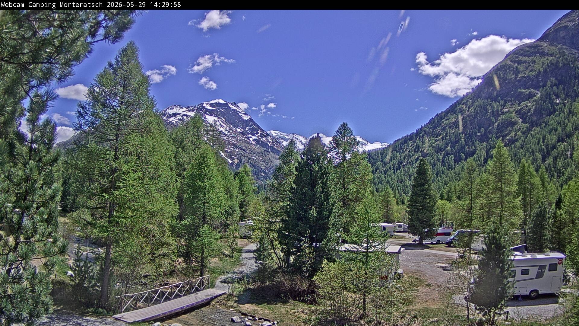 Archiv Foto Webcam Blick Campingplatz Morteratsch