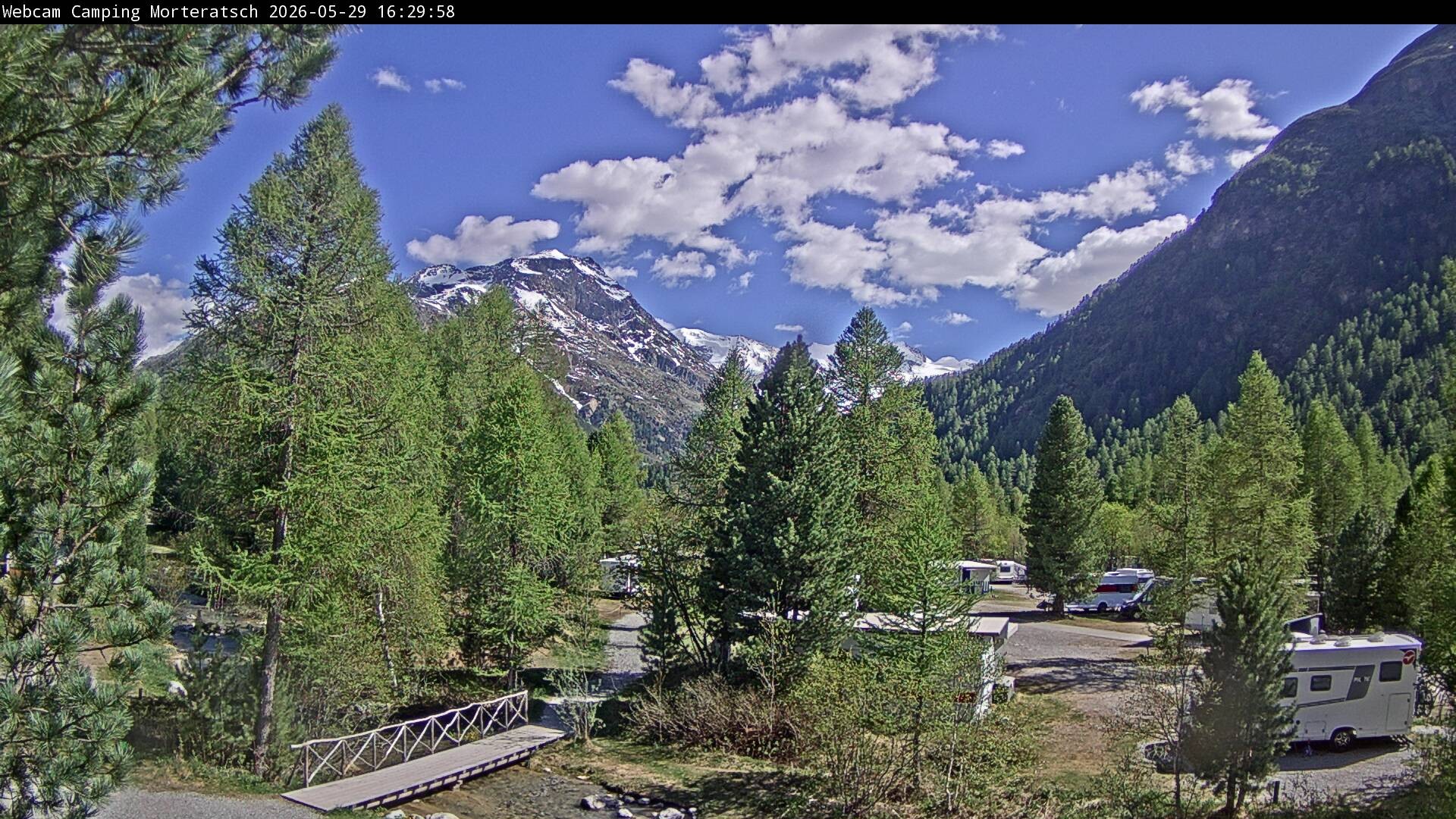 Archiv Foto Webcam Blick Campingplatz Morteratsch