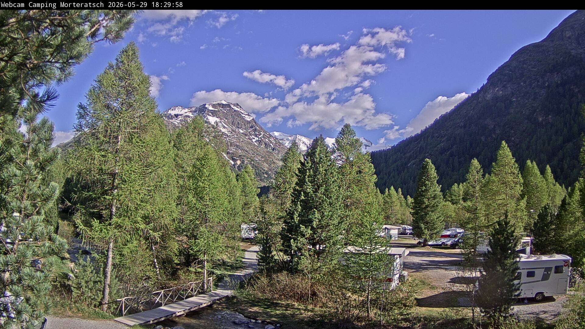 Archiv Foto Webcam Blick Campingplatz Morteratsch
