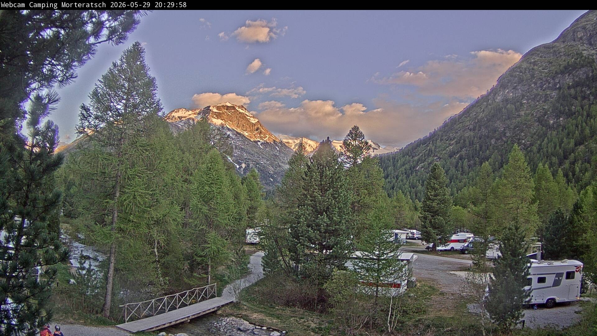 Archiv Foto Webcam Blick Campingplatz Morteratsch