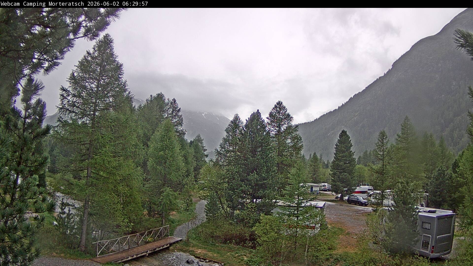 Archiv Foto Webcam Blick Campingplatz Morteratsch