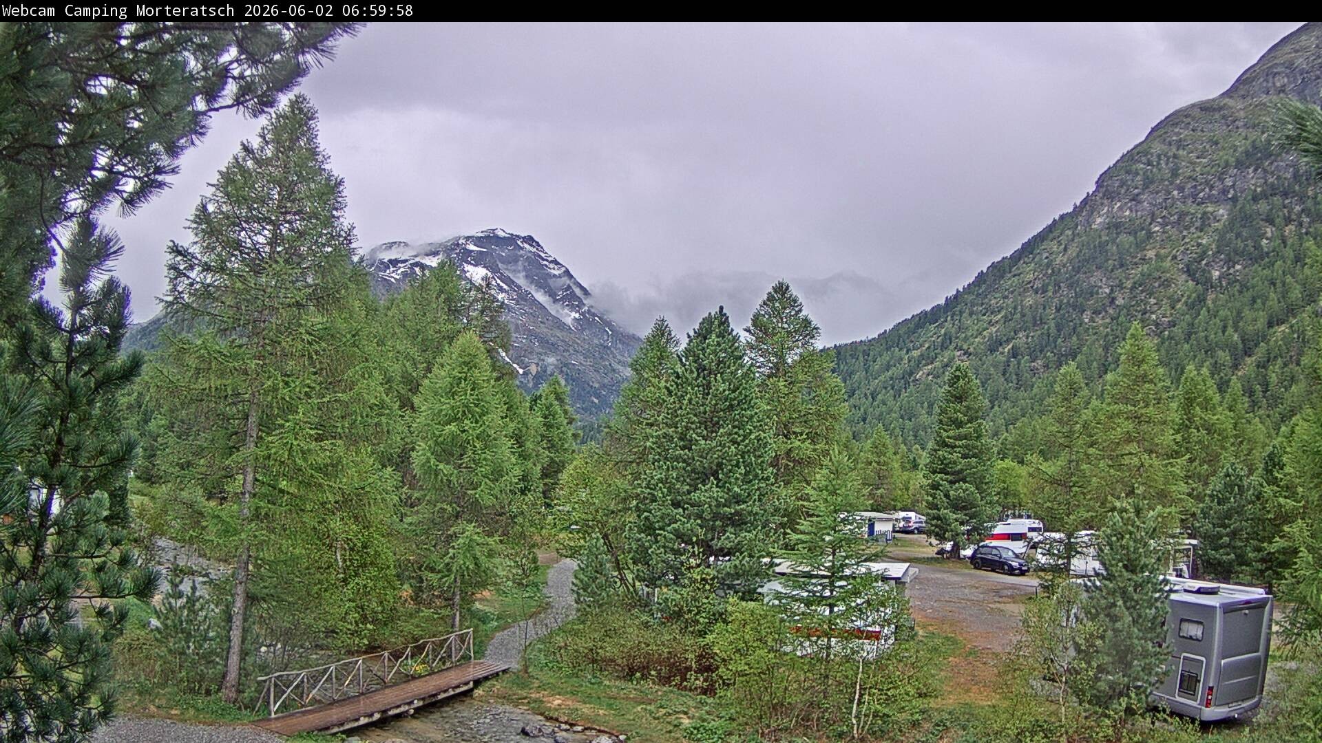 Archiv Foto Webcam Blick Campingplatz Morteratsch