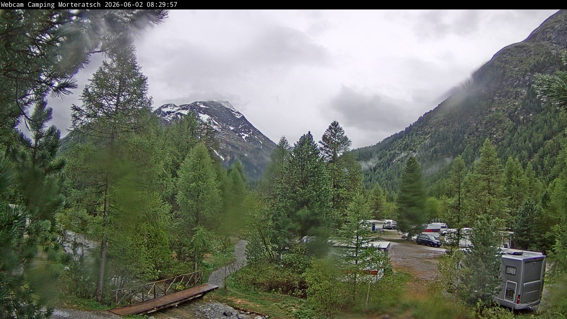 Archiv Foto Webcam Blick Campingplatz Morteratsch