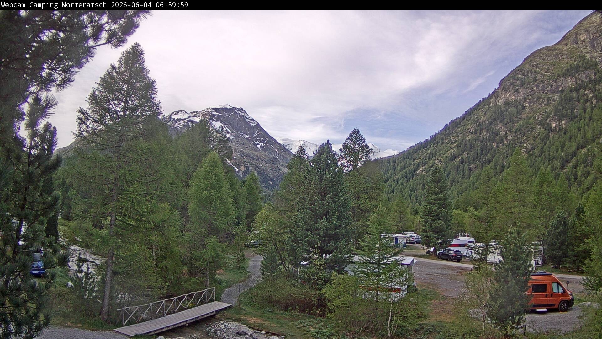 Archived image Webcam Morteratsch camping area, Engadin
