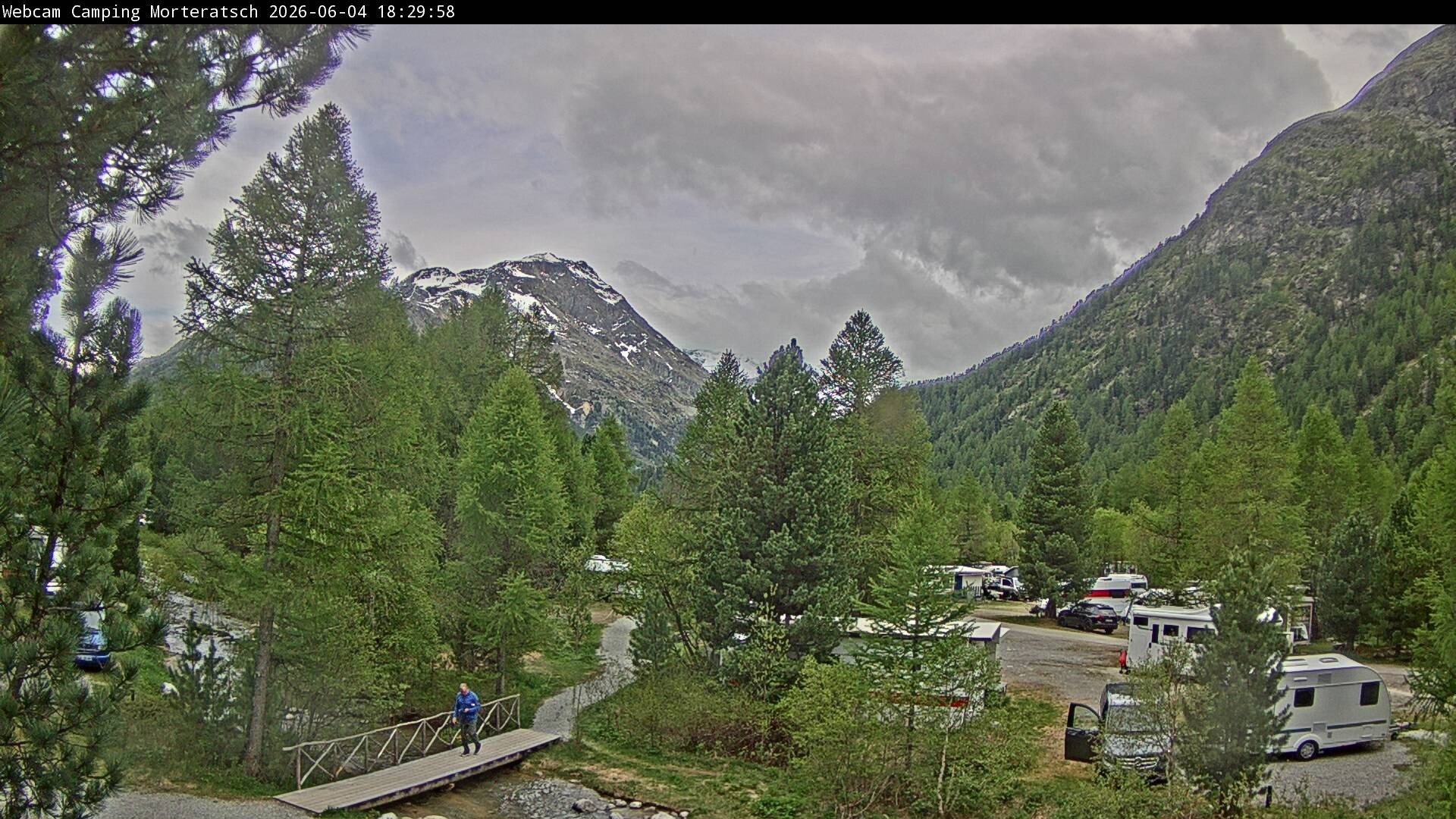 Archiv Foto Webcam Blick Campingplatz Morteratsch