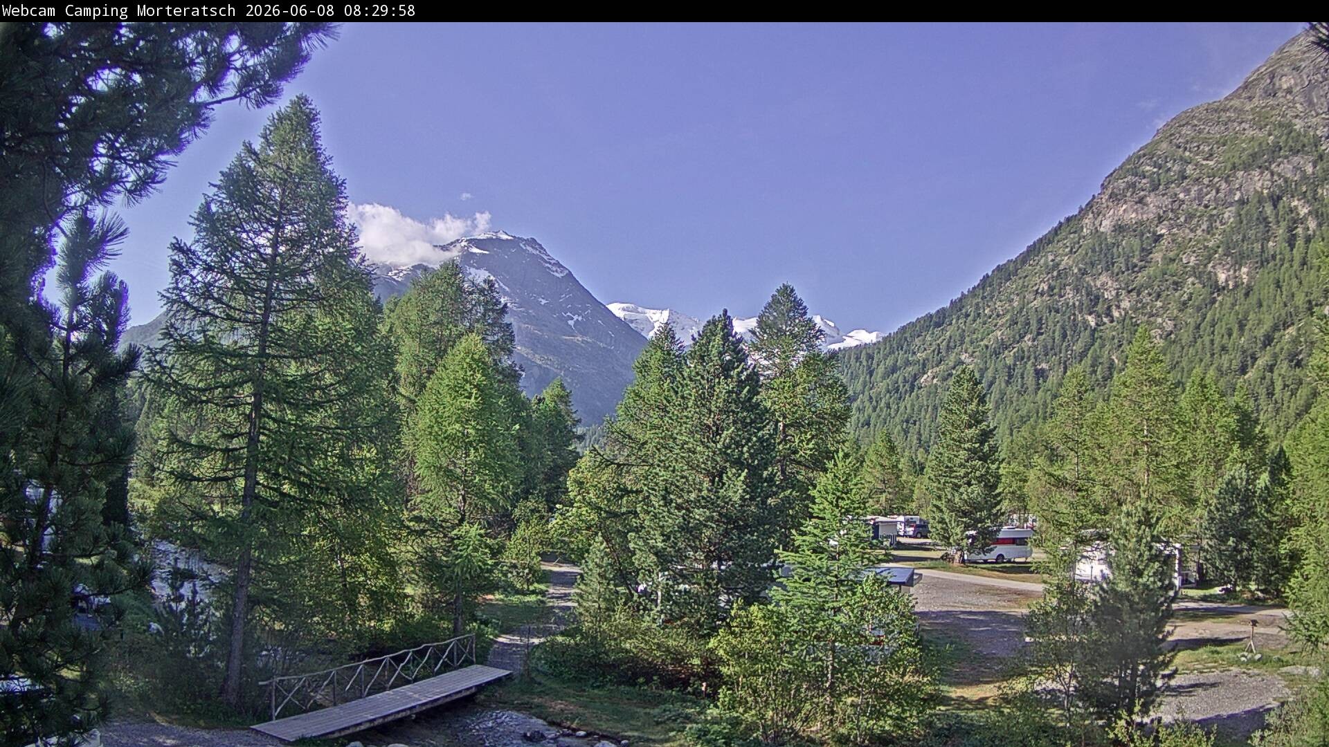 Archiv Foto Webcam Blick Campingplatz Morteratsch
