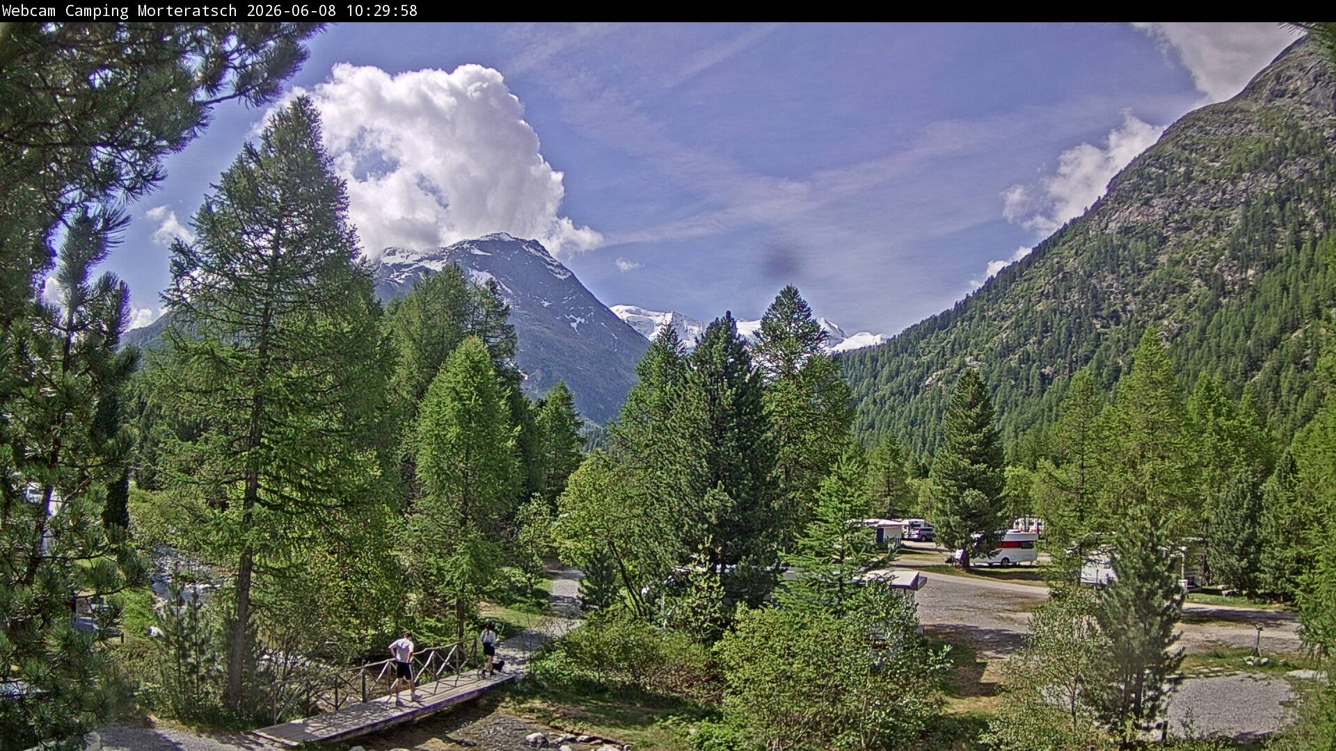 Archiv Foto Webcam Blick Campingplatz Morteratsch