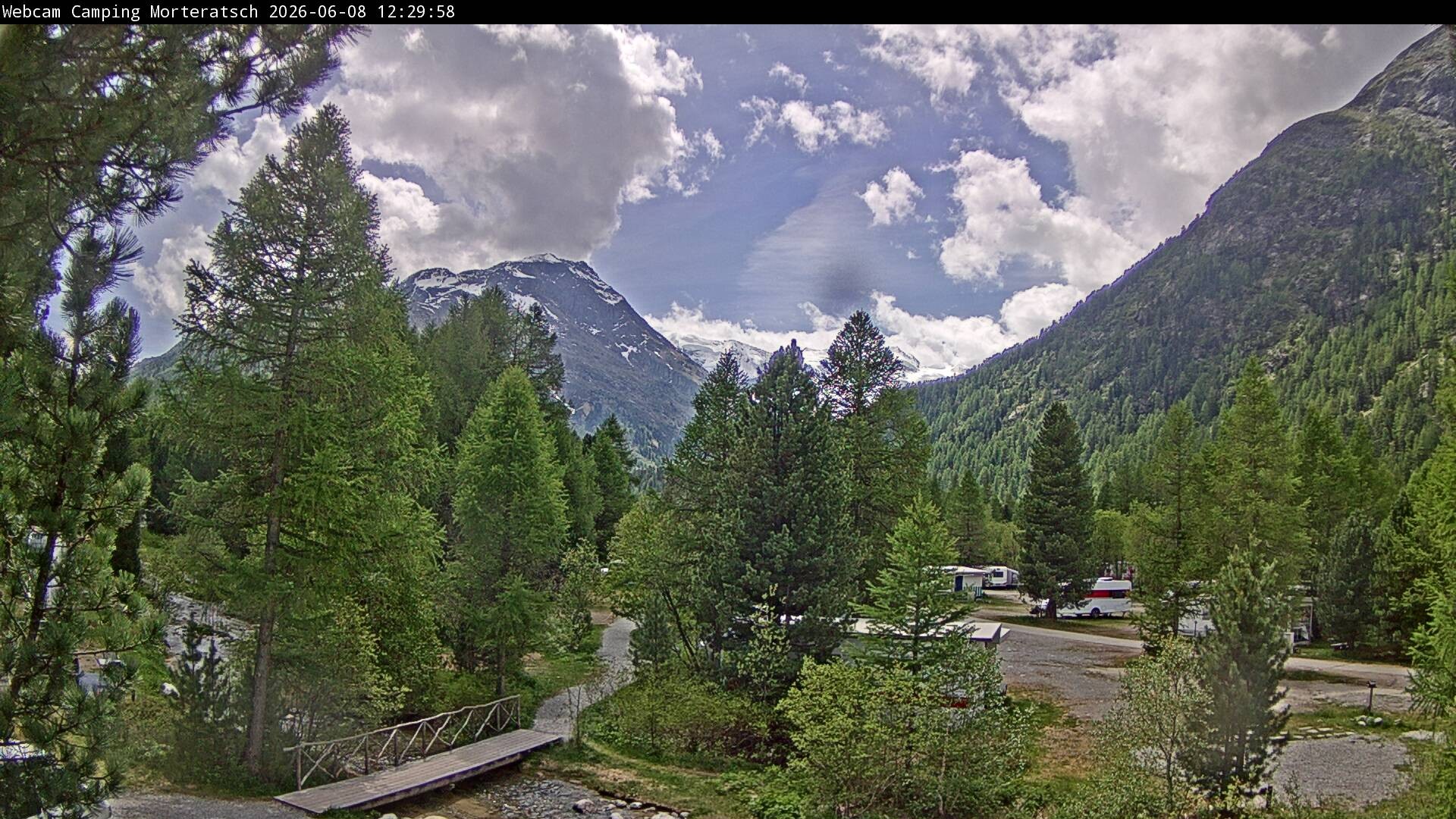 Archiv Foto Webcam Blick Campingplatz Morteratsch