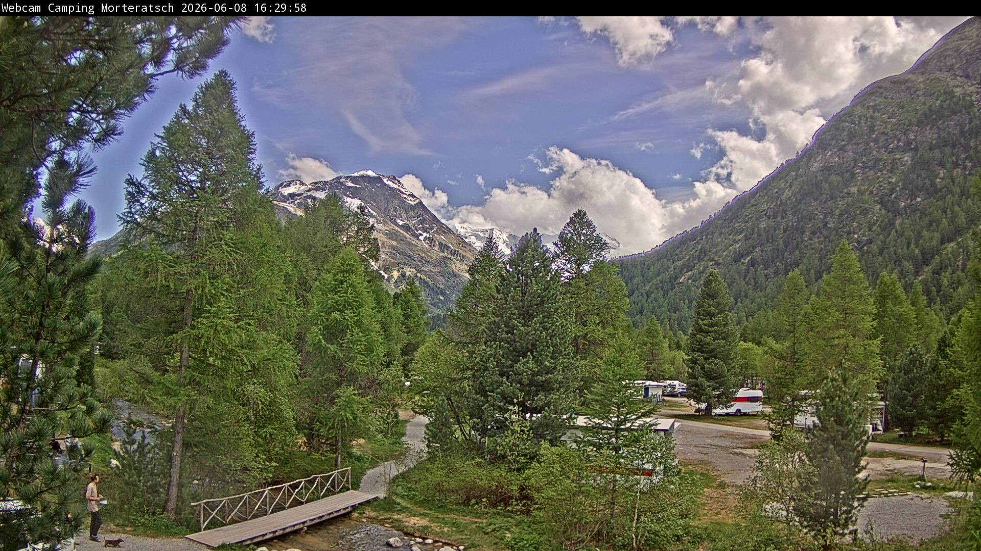 Archiv Foto Webcam Blick Campingplatz Morteratsch