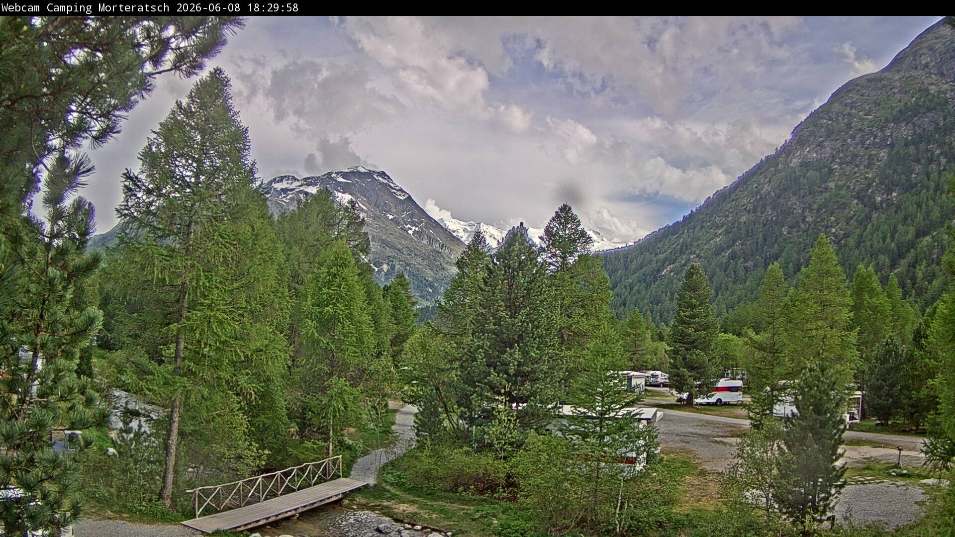 Archiv Foto Webcam Blick Campingplatz Morteratsch