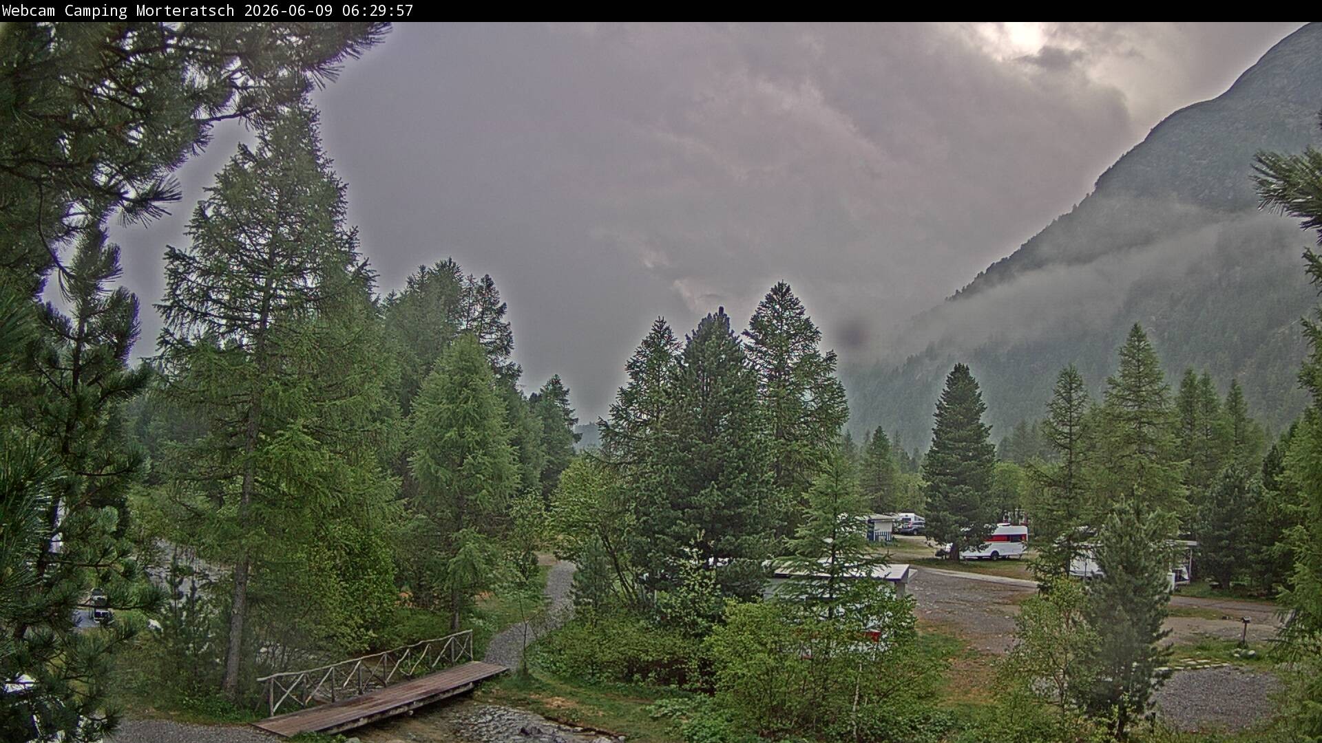 Archiv Foto Webcam Blick Campingplatz Morteratsch