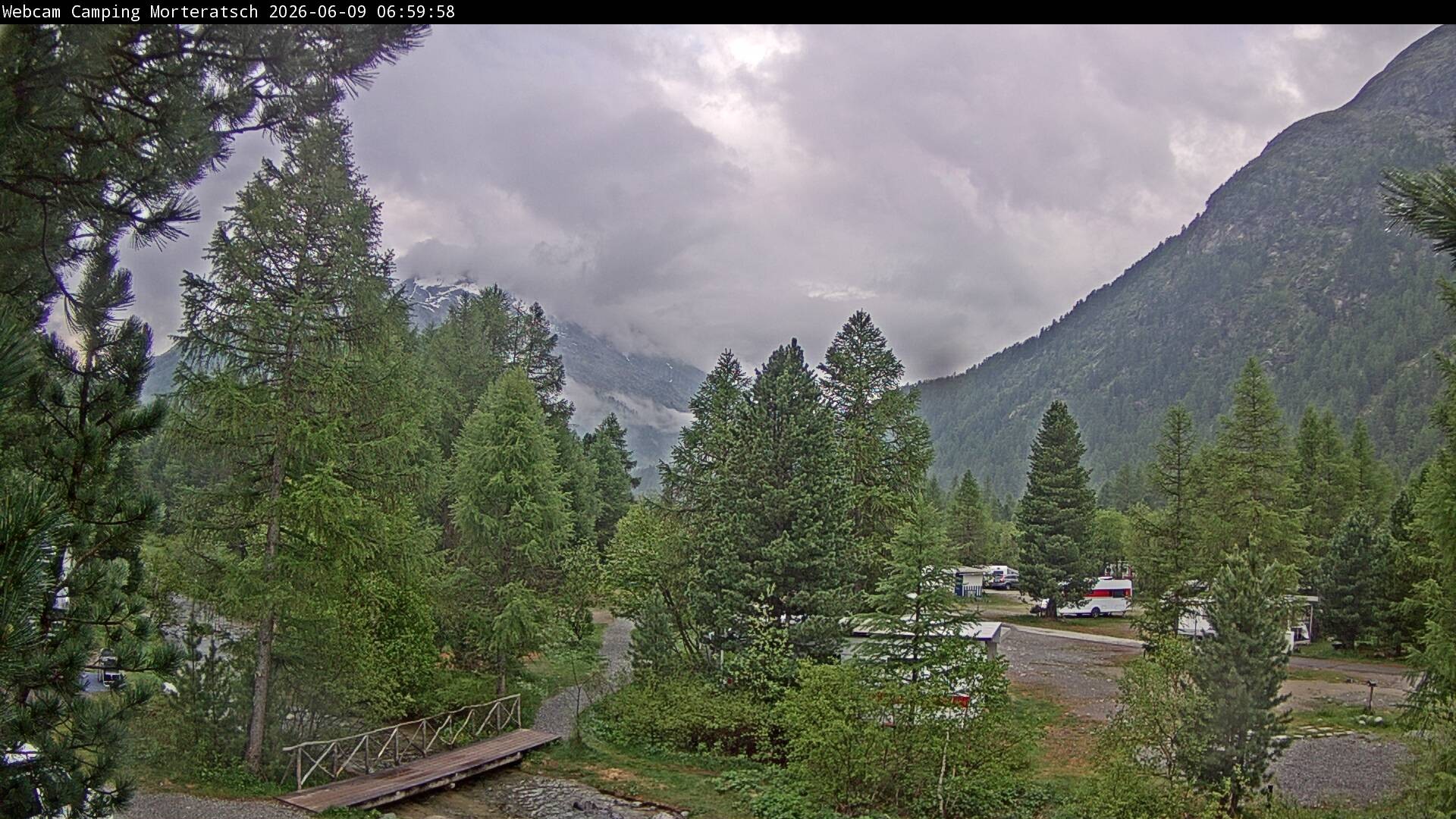 Archiv Foto Webcam Blick Campingplatz Morteratsch