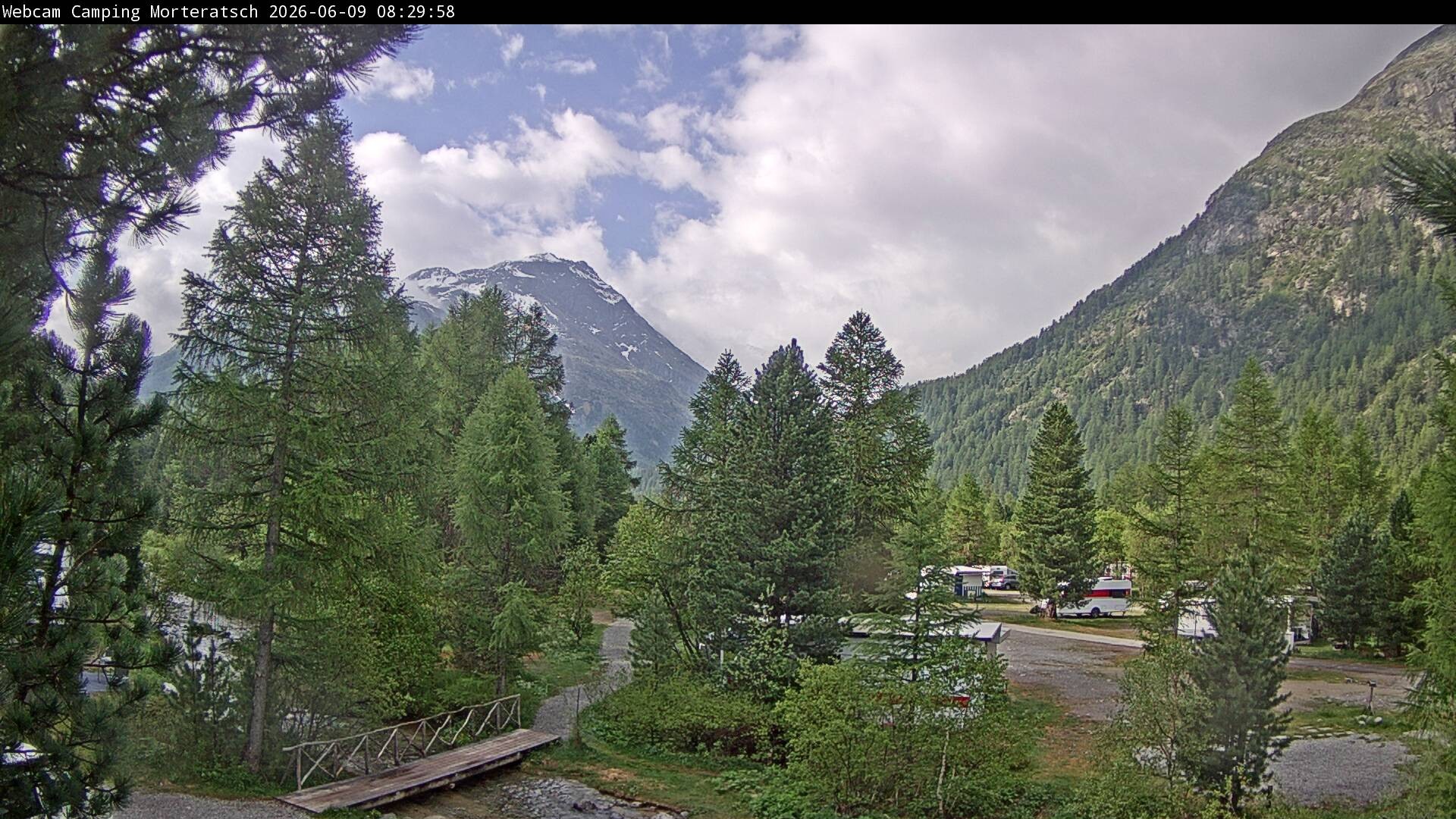 Archiv Foto Webcam Blick Campingplatz Morteratsch