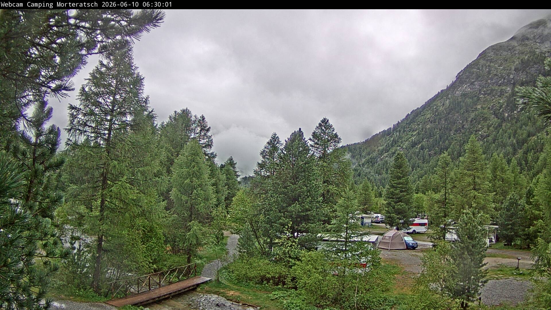 Archived image Webcam Morteratsch camping area, Engadin